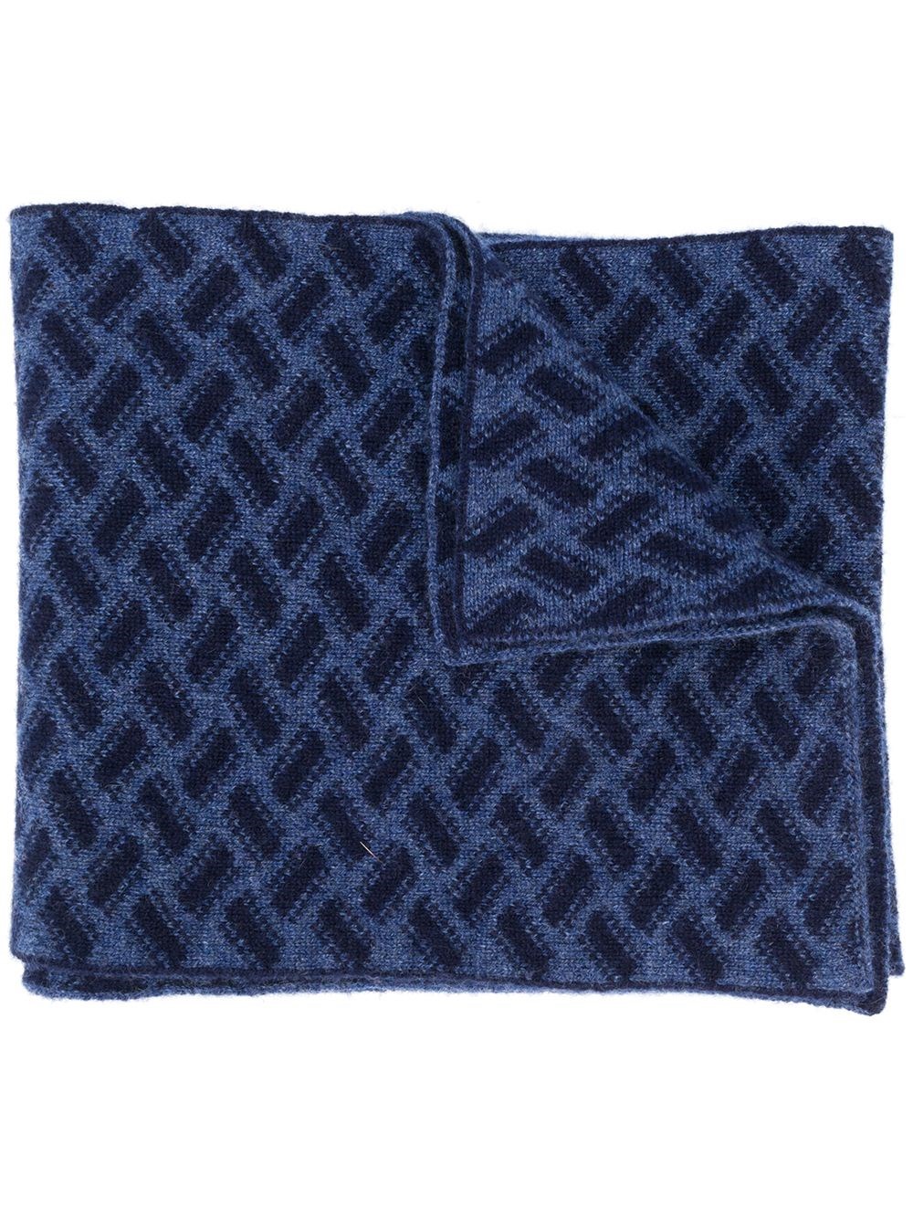 Drumohr Biscottino Wool Scarf In Blue