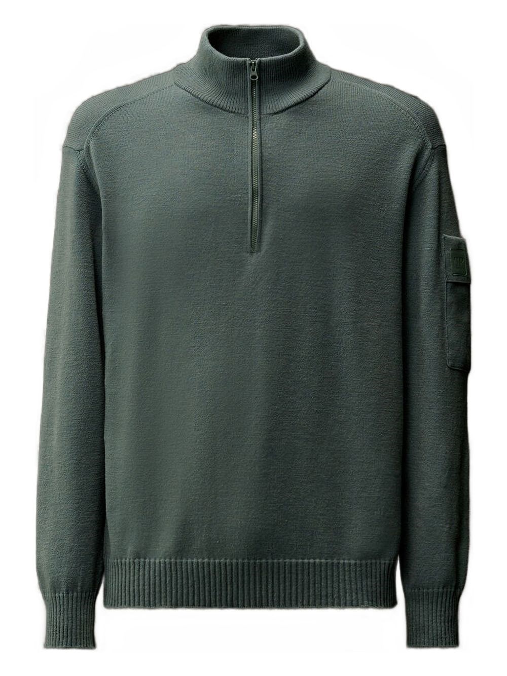 C.p. Company Men Metropolis Polo Shirt In Extrafine Merino Wool In Green