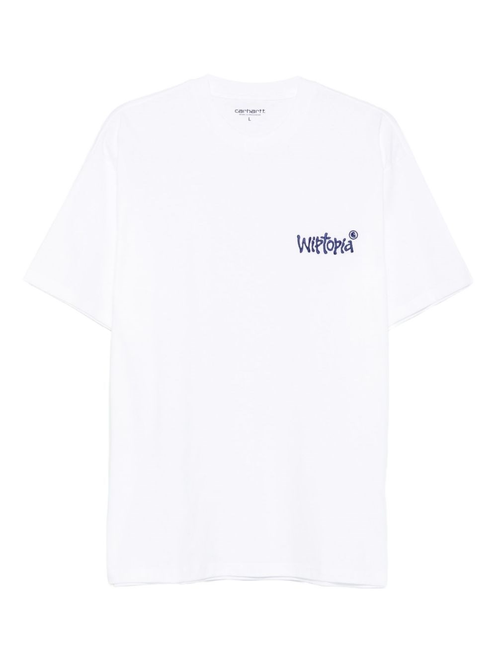 Carhartt Mens White / Blue Wiptopia Embroidered Cotton T-shirt In White