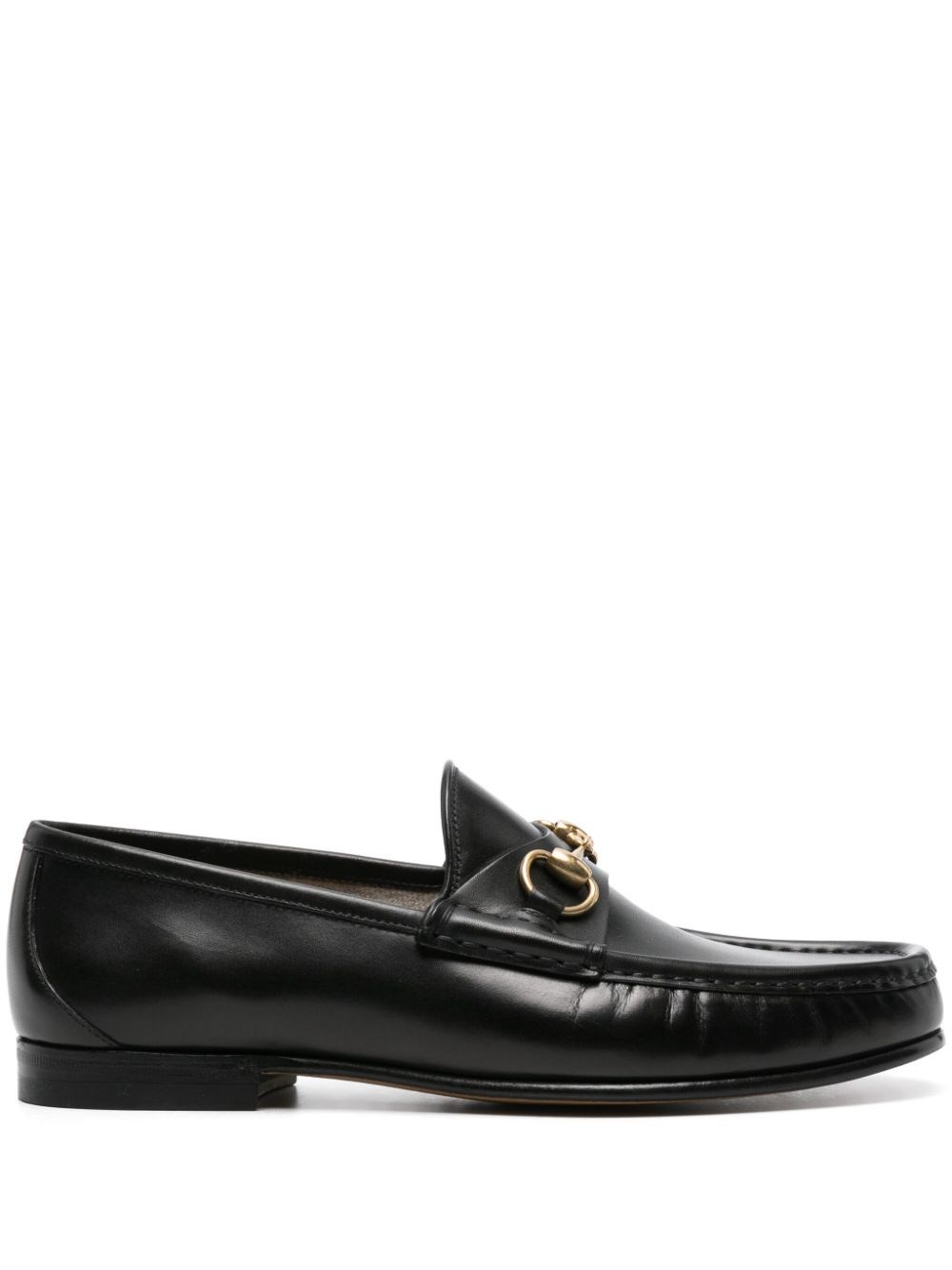 Gucci Horsebit Detail Leather Loafer With Gold-tone Hardware In Black
