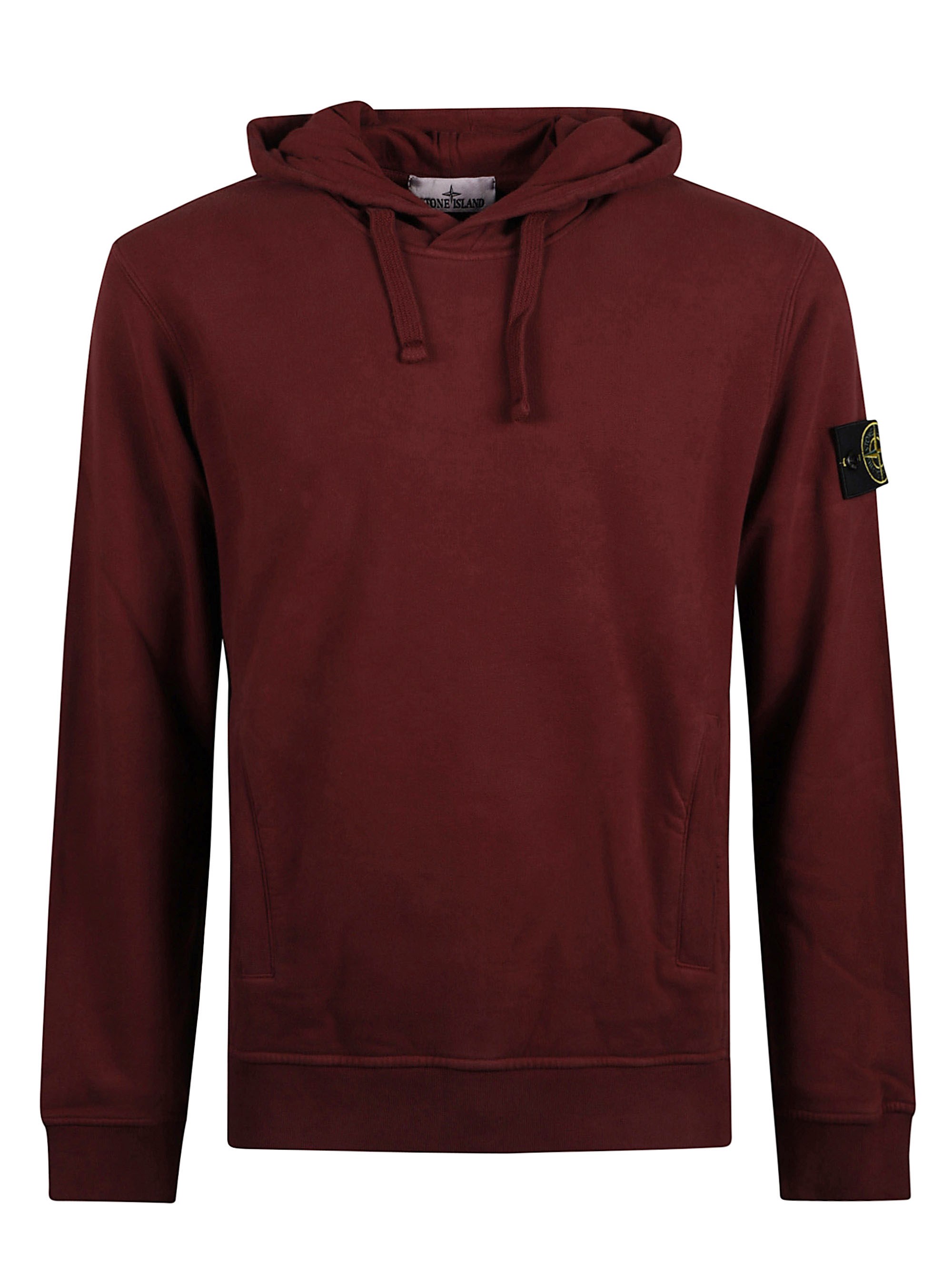 Stone Island Hoodie With Kangaroo Pocket In Red