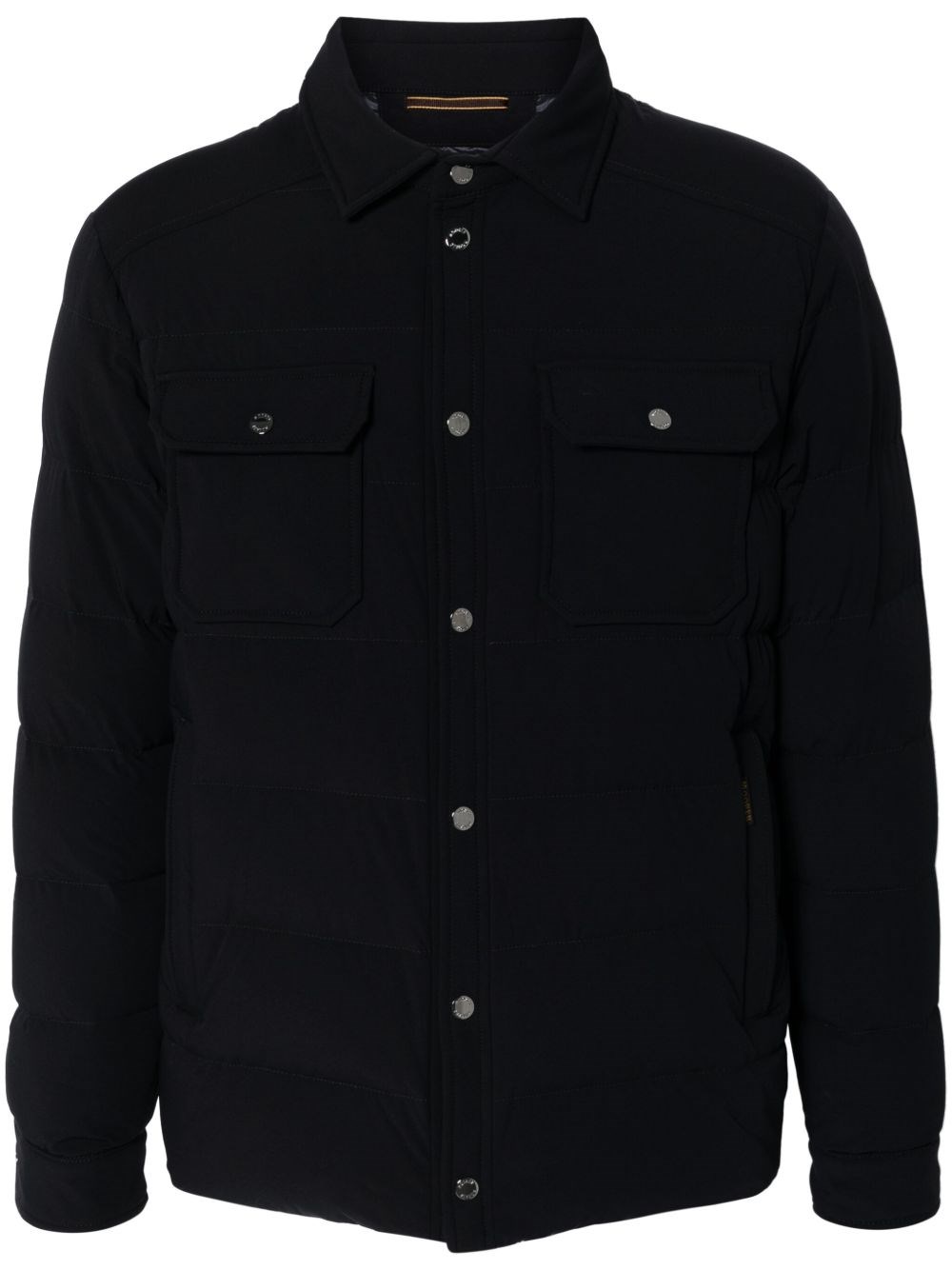 Moorer Padded Down Jacket Featuring Multiple Pockets In Blue