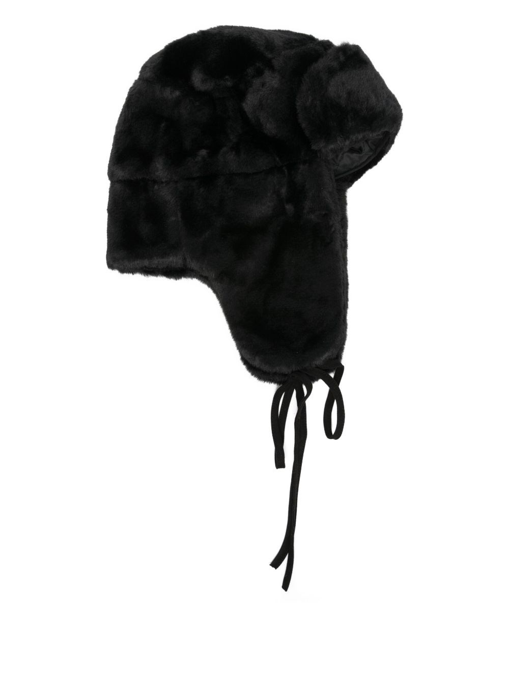 Paul Smith Faux-fur Ear-flap Hat In Black