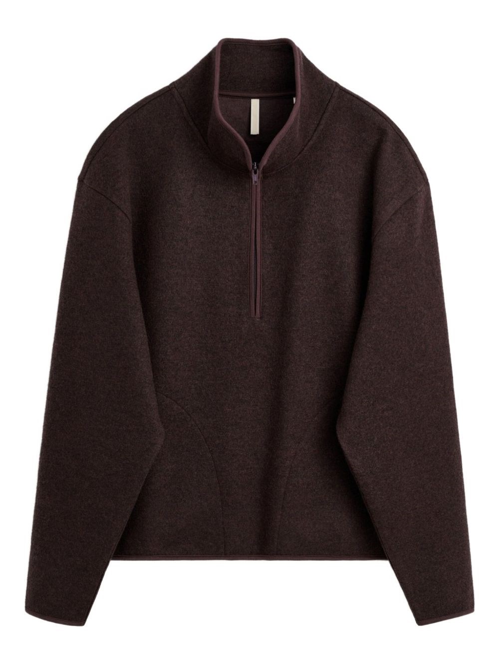 Sunflower Brown Wool Sweater With Half Zip Fastening In Brown