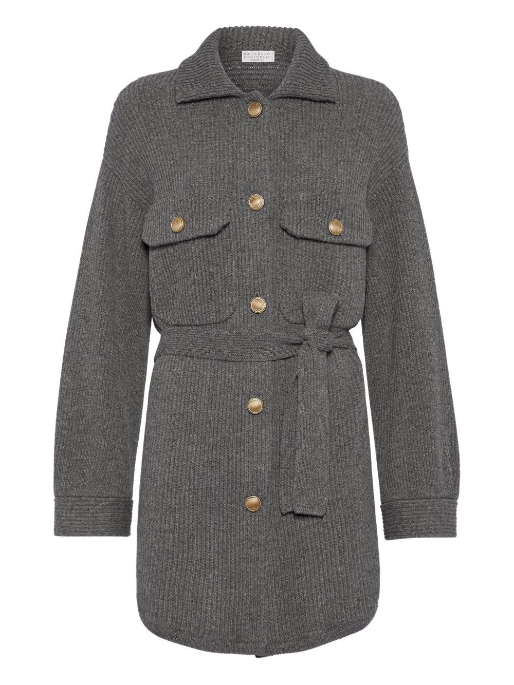 Brunello Cucinelli Wool And Cashmere Cardigan In Gray