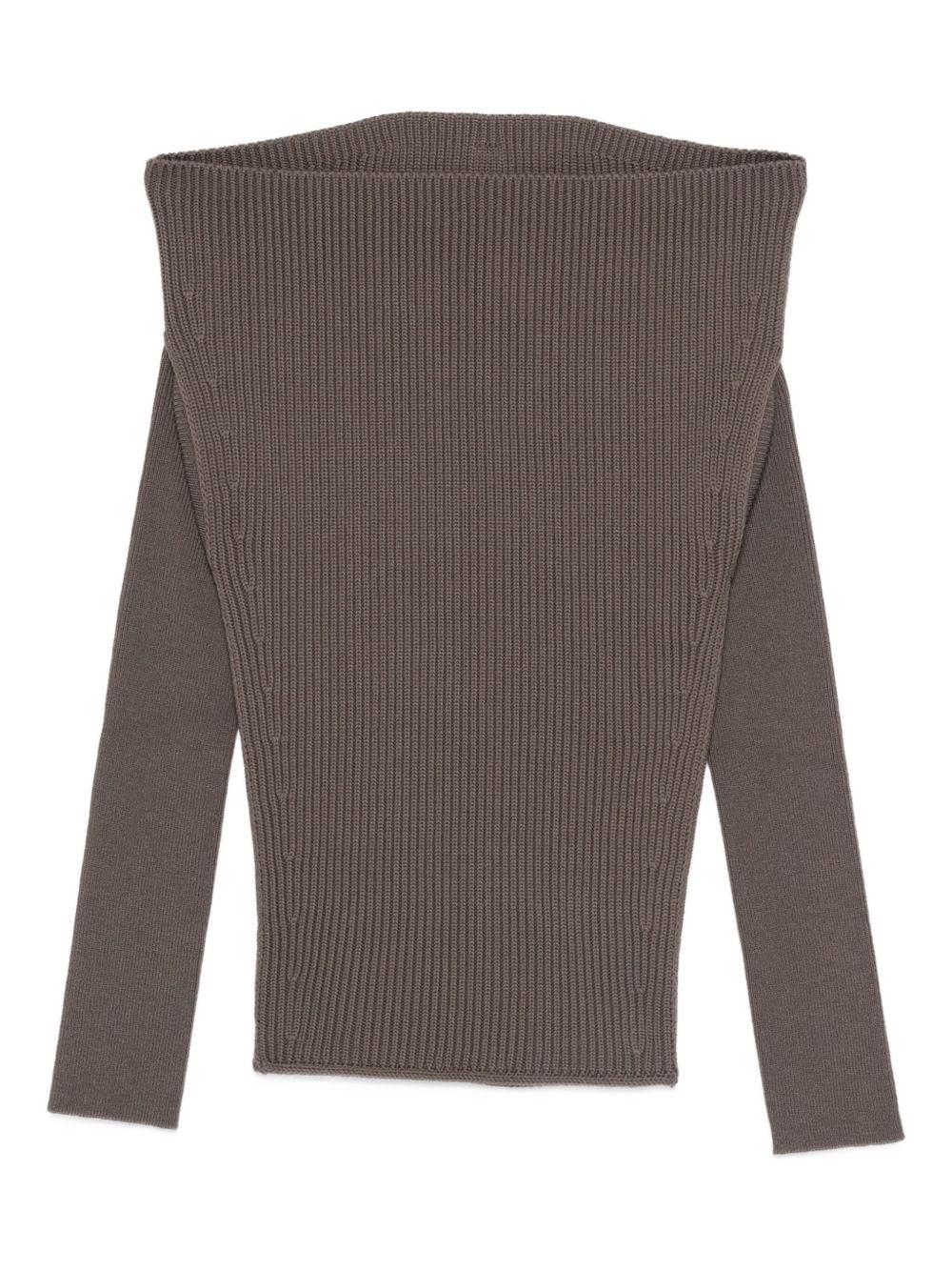 Rick Owens Wool Off-shoulder Sweater In Gray