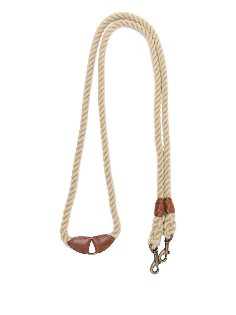 Poldo Dog Couture Bonfire Rope Leather Dog Leash In Brown