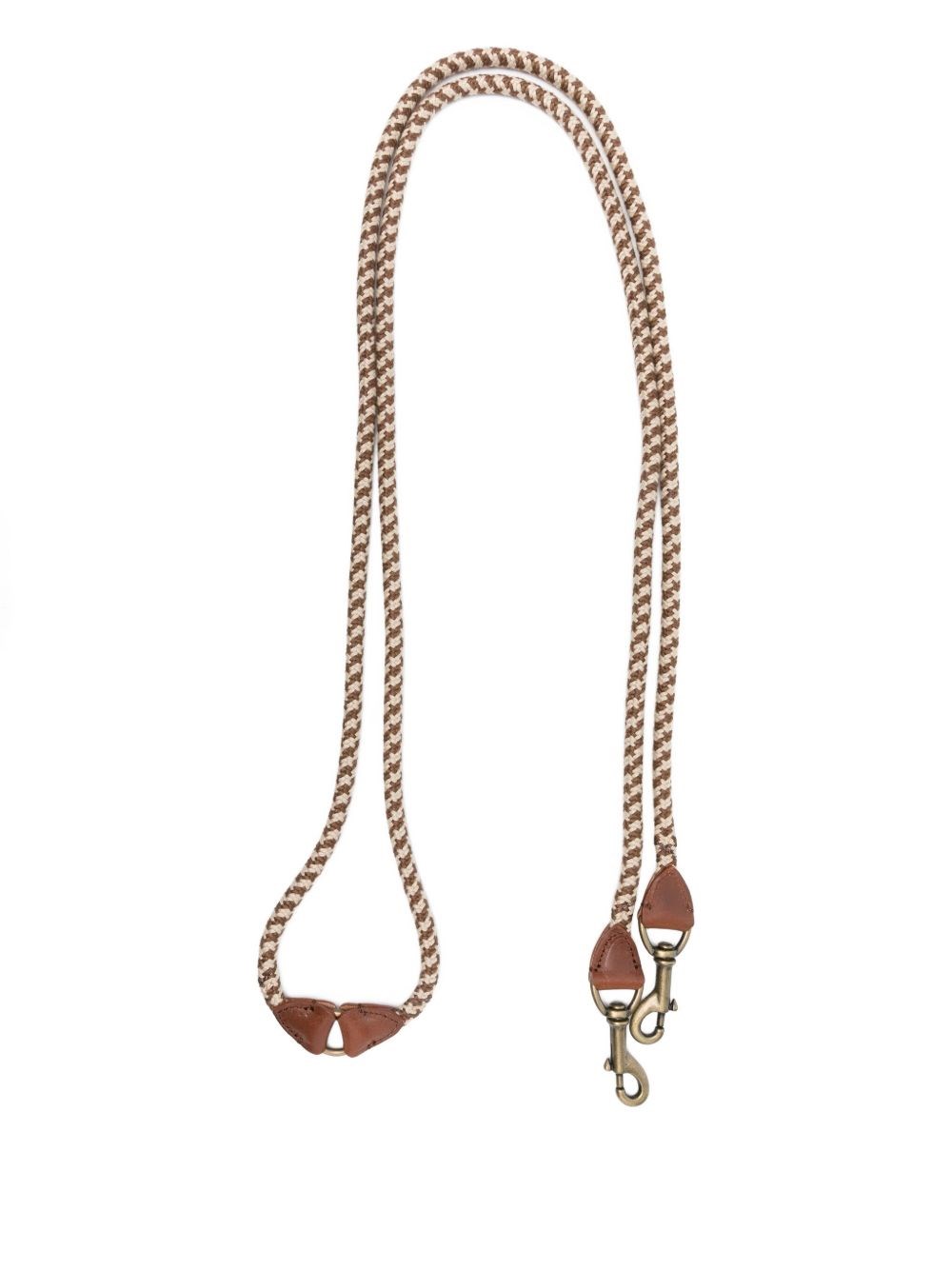 Poldo Dog Couture Timber Braided Leather Dog Leash In Sand
