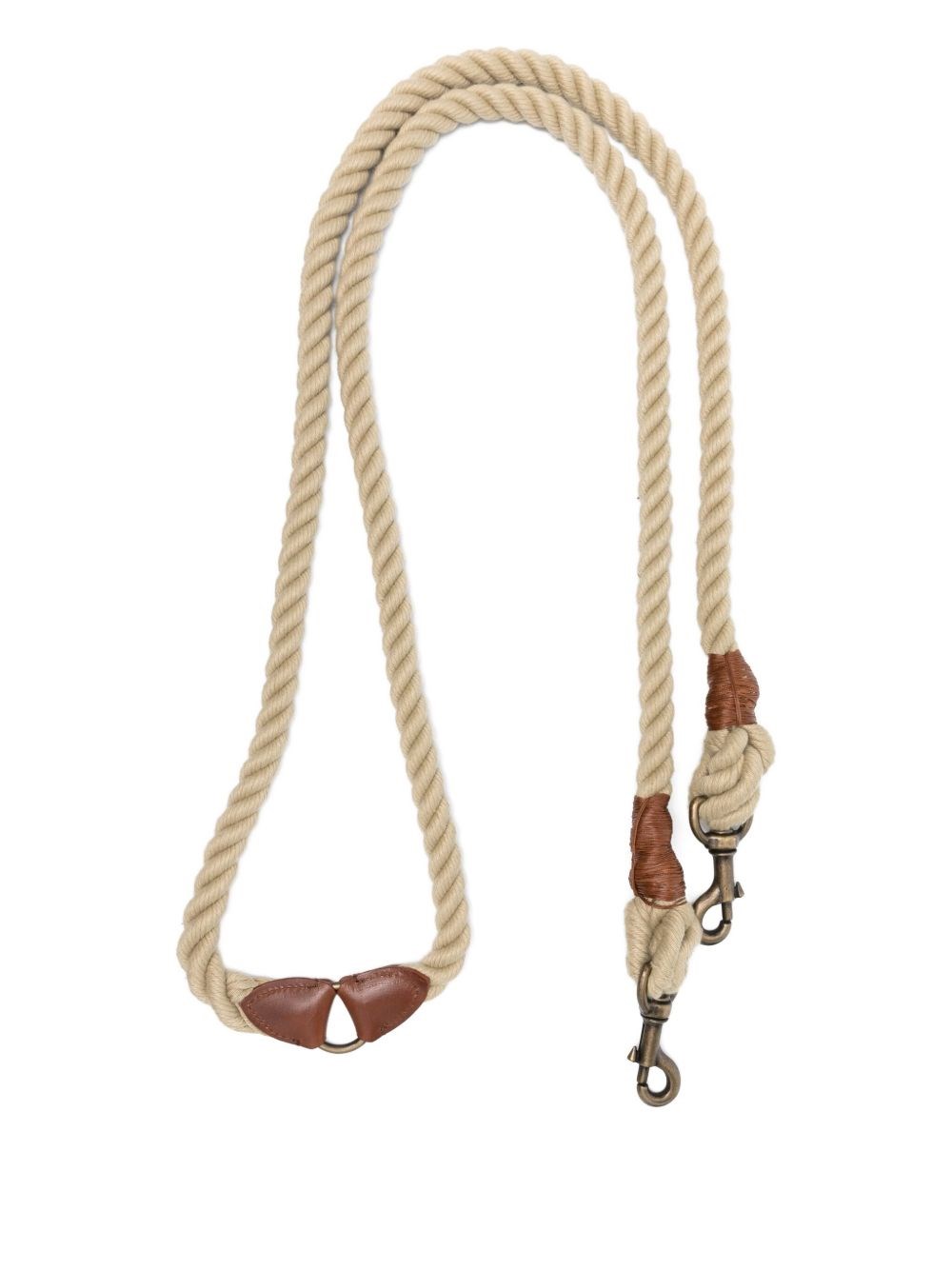 Poldo Dog Couture Bonfire Rope Leather Dog Leash In Brown