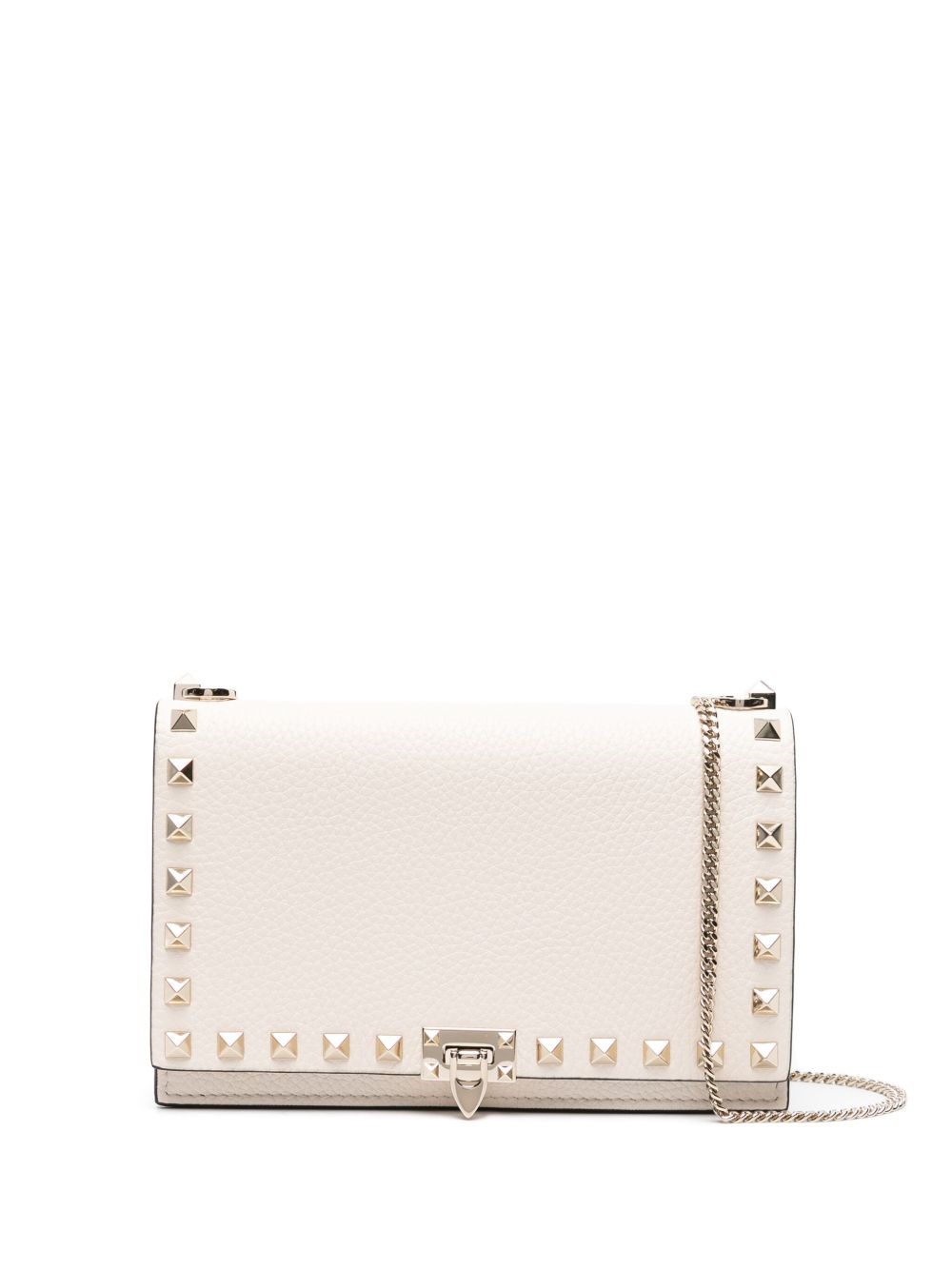 Valentino Rockstud Leather Crossbody Bag In White