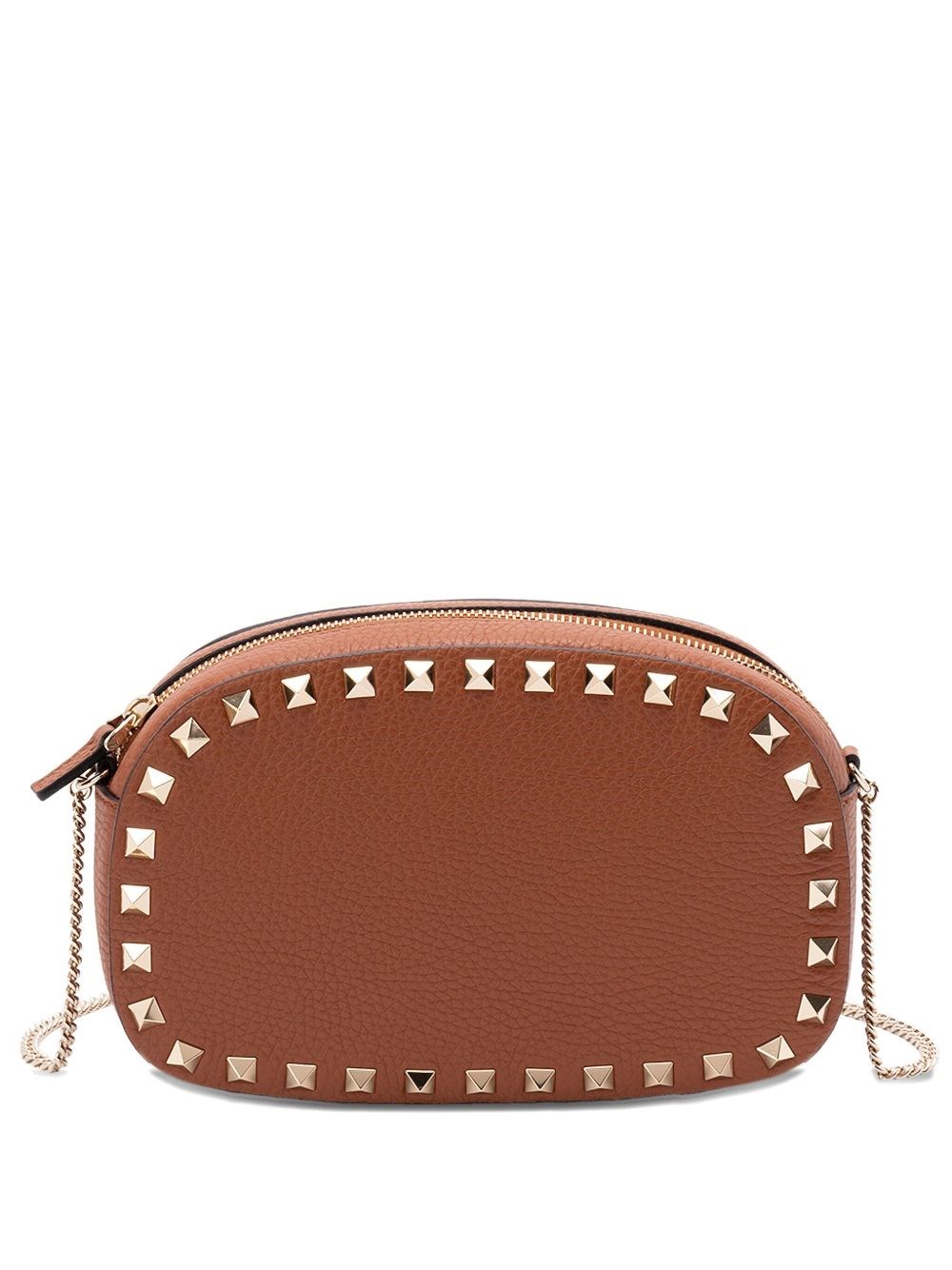 Valentino Mini Rockstud Chain Cross Body Bag In Brown