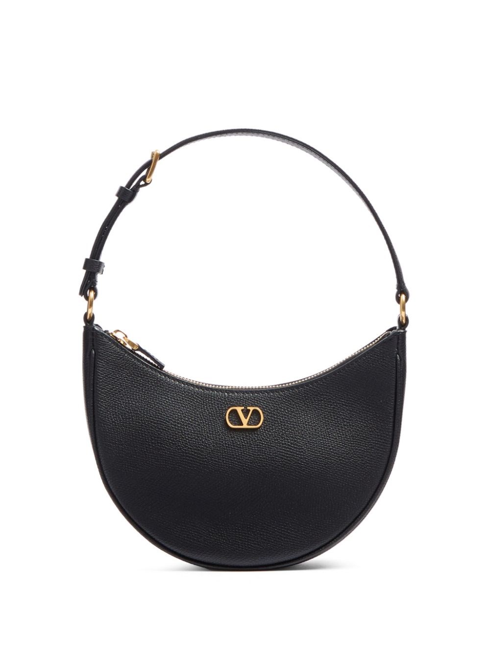 Valentino Garavani Vlogo Signature Mini Leather Hobo Bag In Black