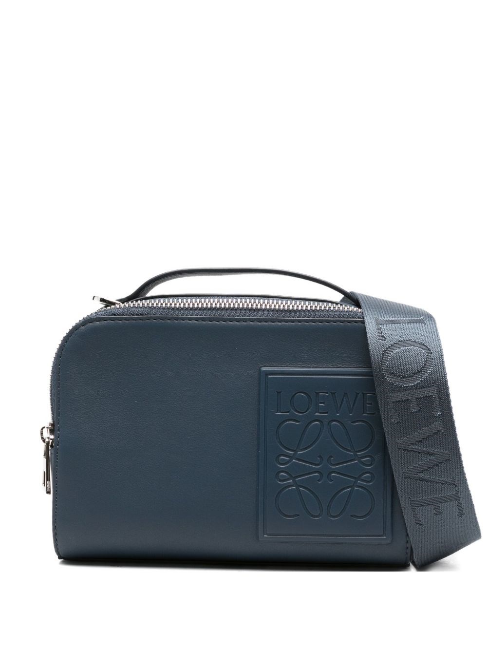 Loewe Patch Leather Camera Bag In Blue