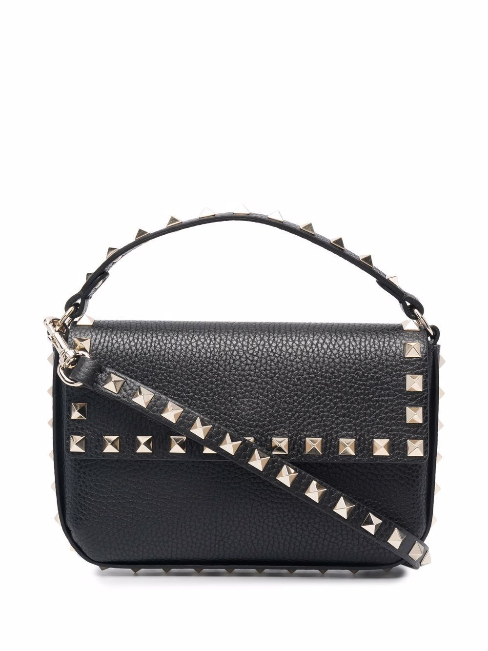 Valentino Garavani Rockstud Leather Mini Bag In Black