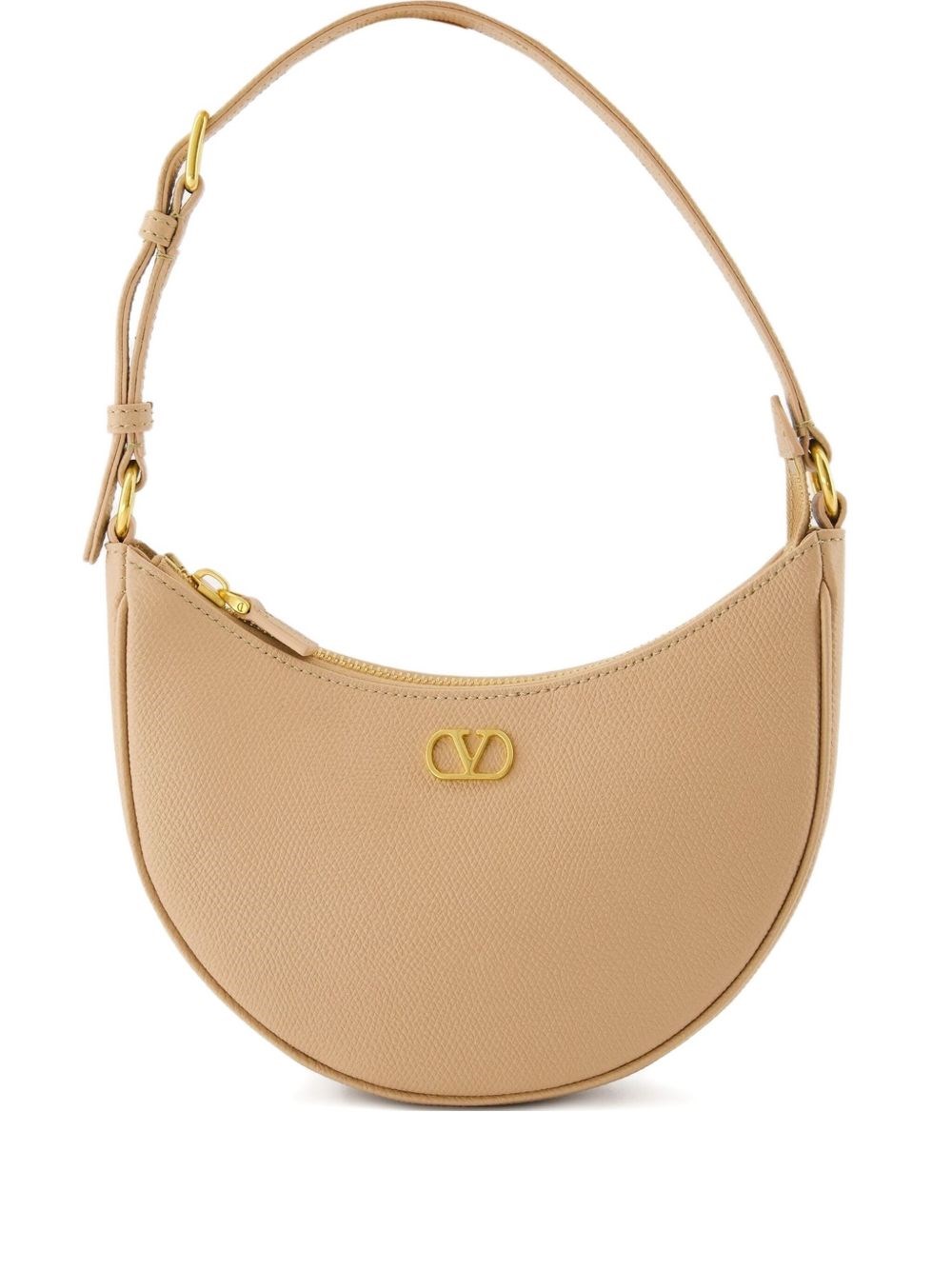 Valentino Le Mini Sac Crescent-shaped Zip-top Shoulder Bag In Neutral