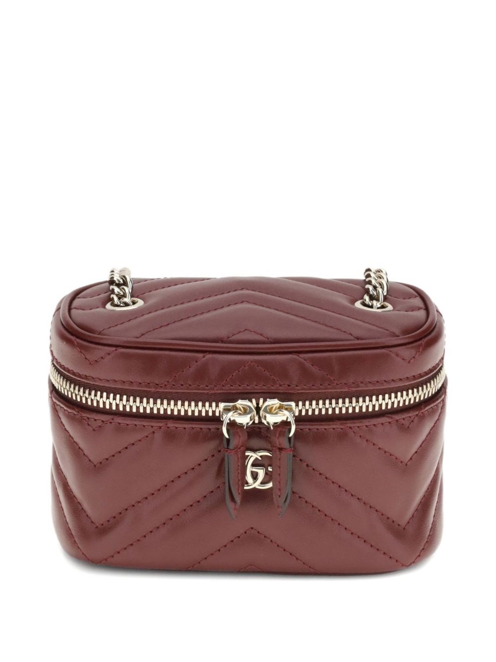 Gucci Gg Marmont Leather Vanity Case In Red