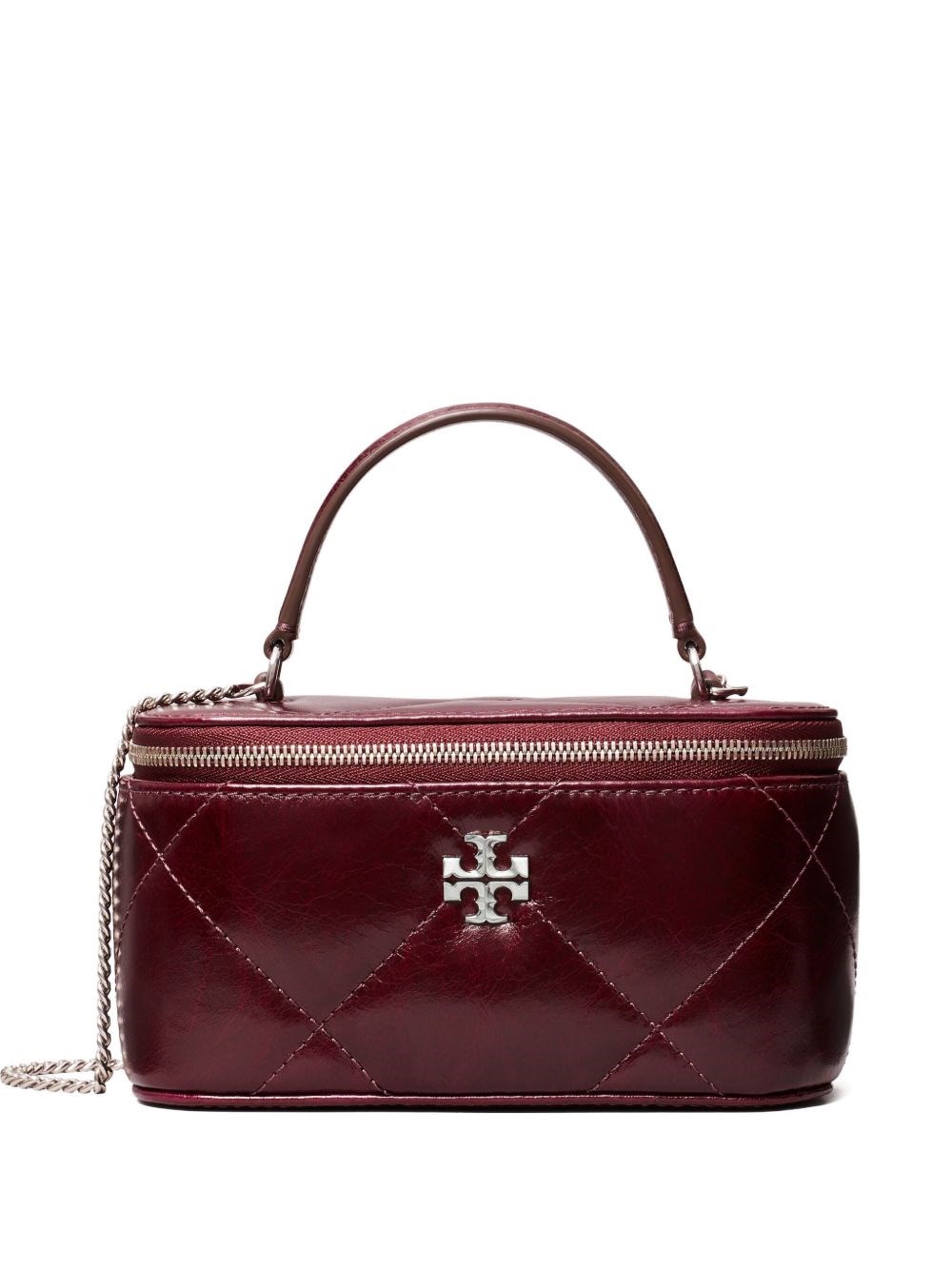 Tory Burch Kira Leather Vanity Case In Red