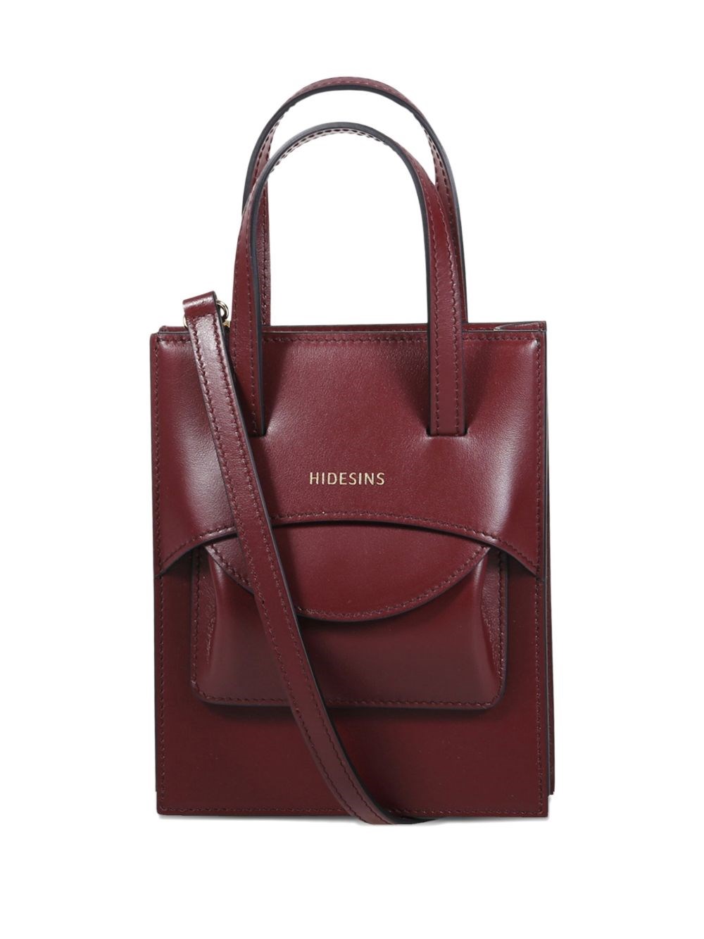 Hidesins Mini Leather Bag Top Handle In Red
