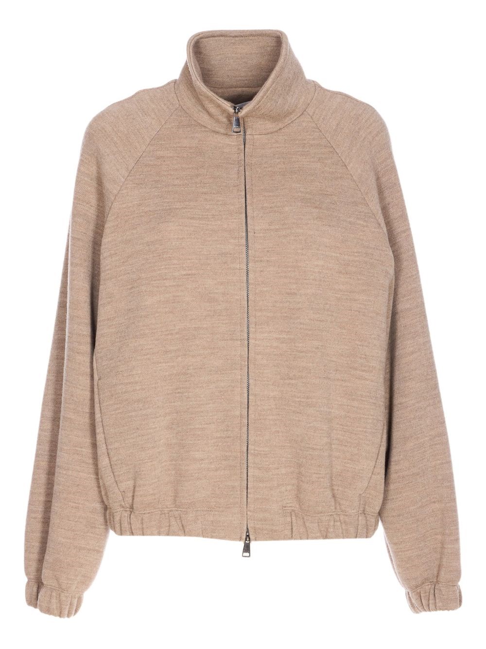 Max Mara Cotton Wool Blend Jacket With High Collar In Pink