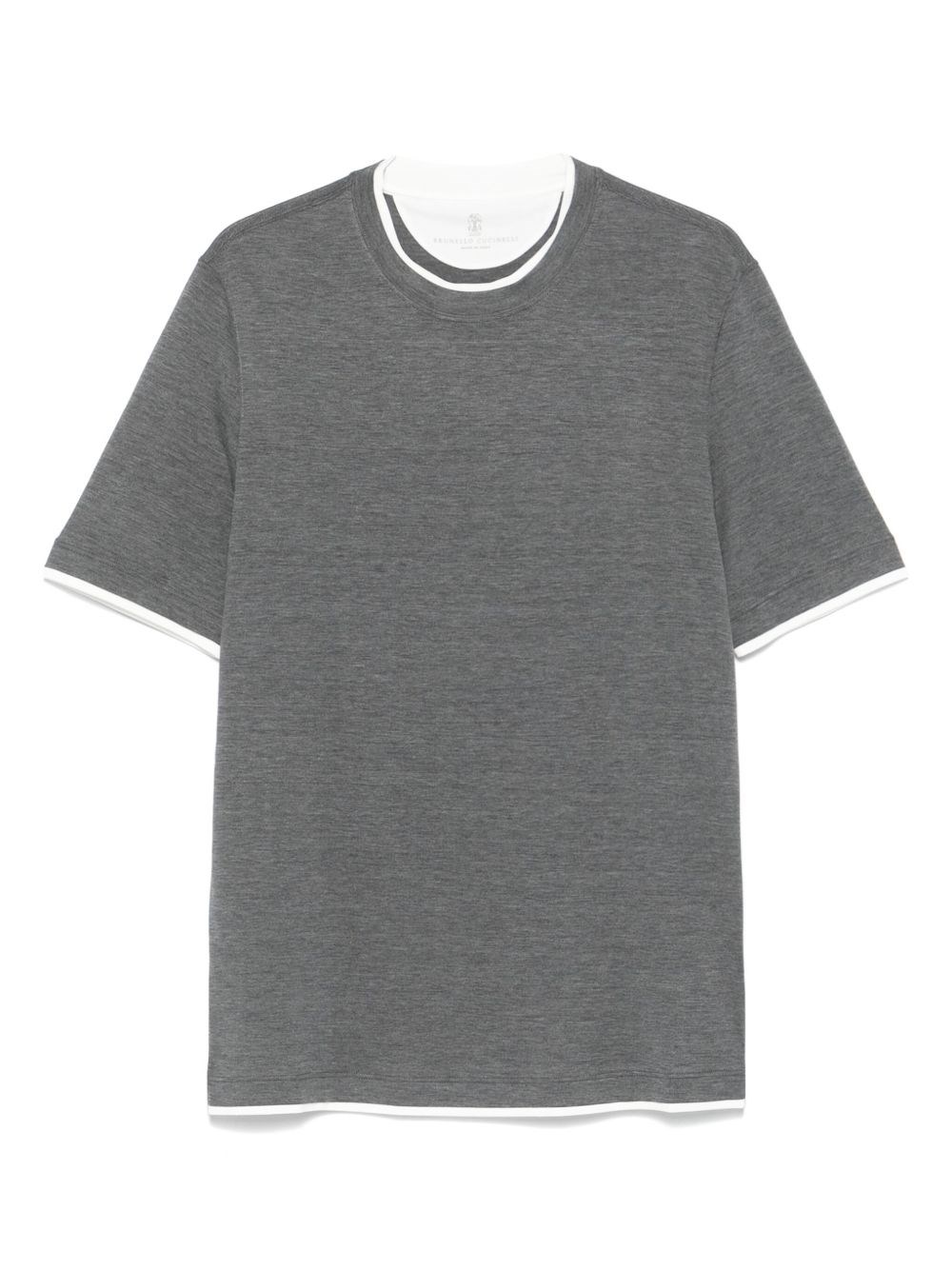 Brunello Cucinelli Silk Blend T-shirt In Gray