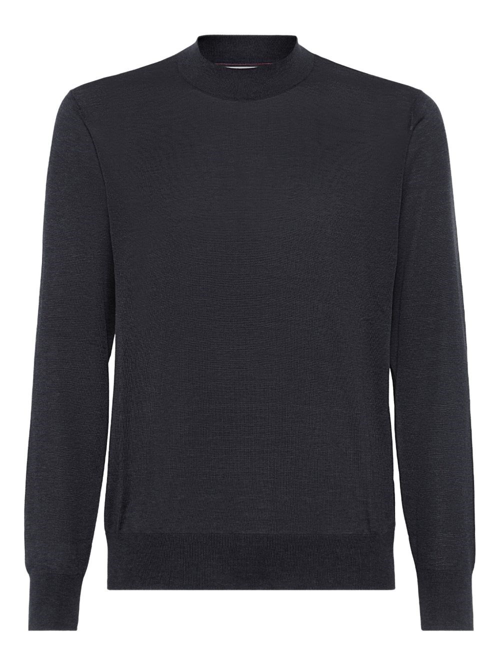Brunello Cucinelli High Neck Long Sleeve Knit Sweater In Gray