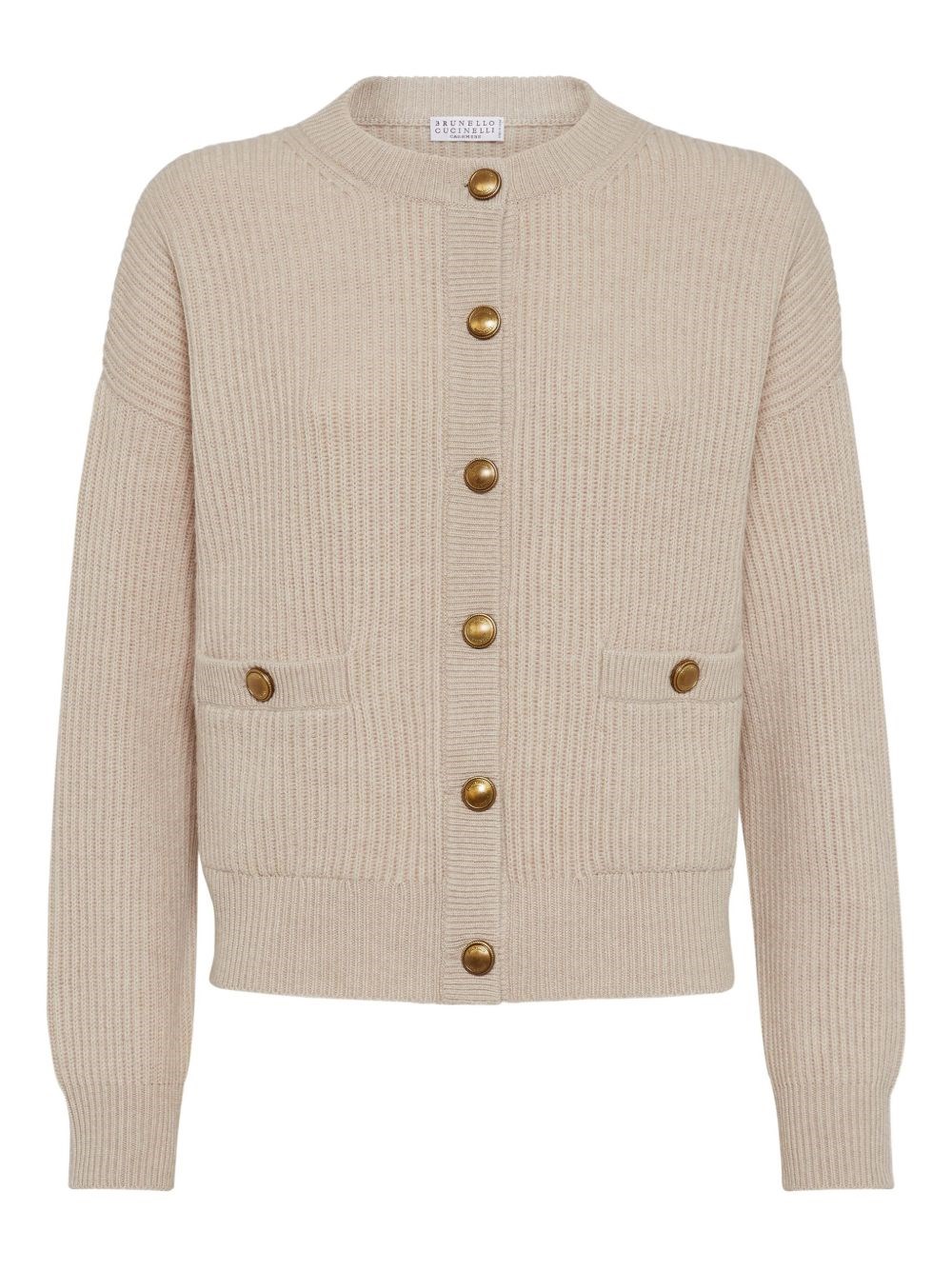 Brunello Cucinelli Wool Blend Cardigan In Sand