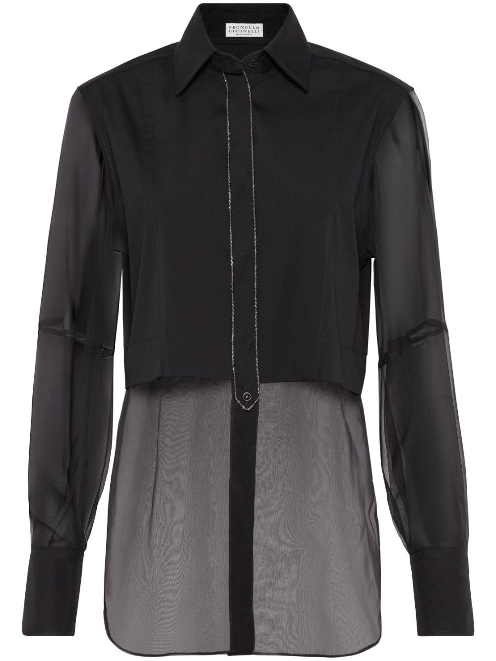 Brunello Cucinelli Cotton Blend Shirt In Black