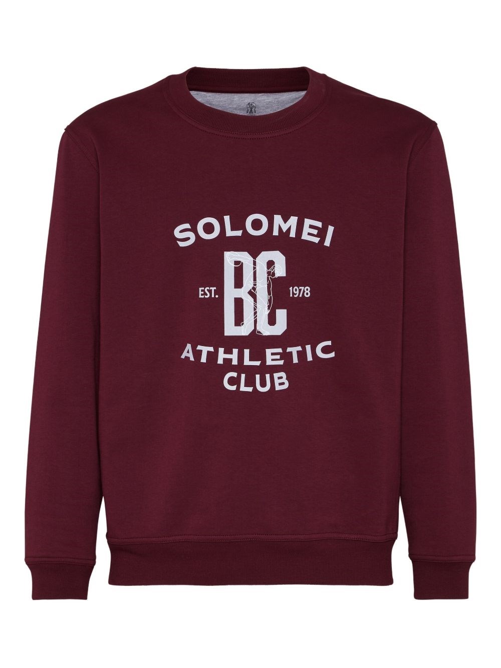 Brunello Cucinelli Cotton Sweatshirt With Print On The Front In Red