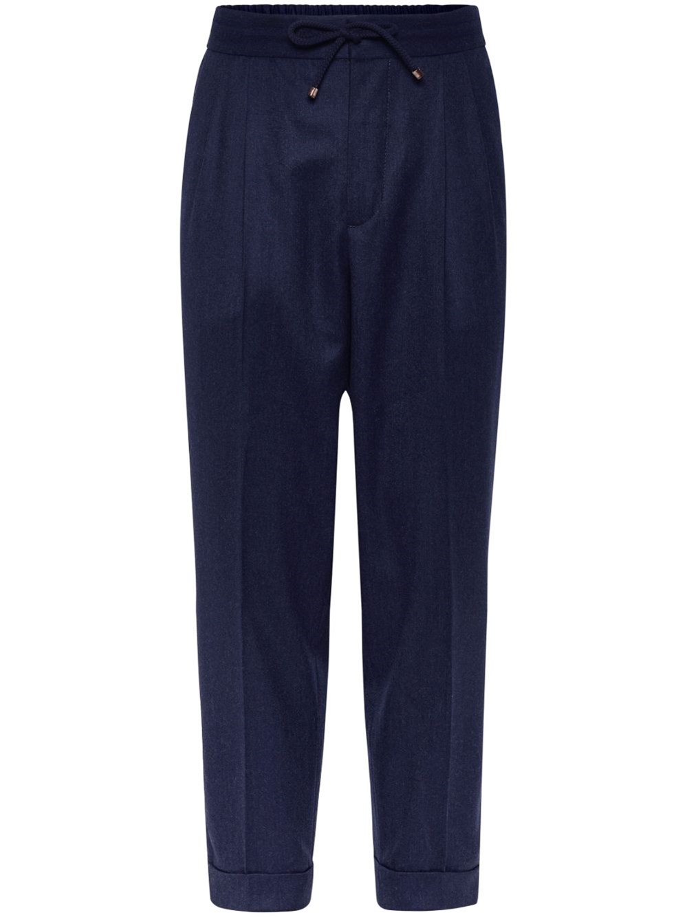Brunello Cucinelli Leisure Fit Trousers With Double Pleats In Blue