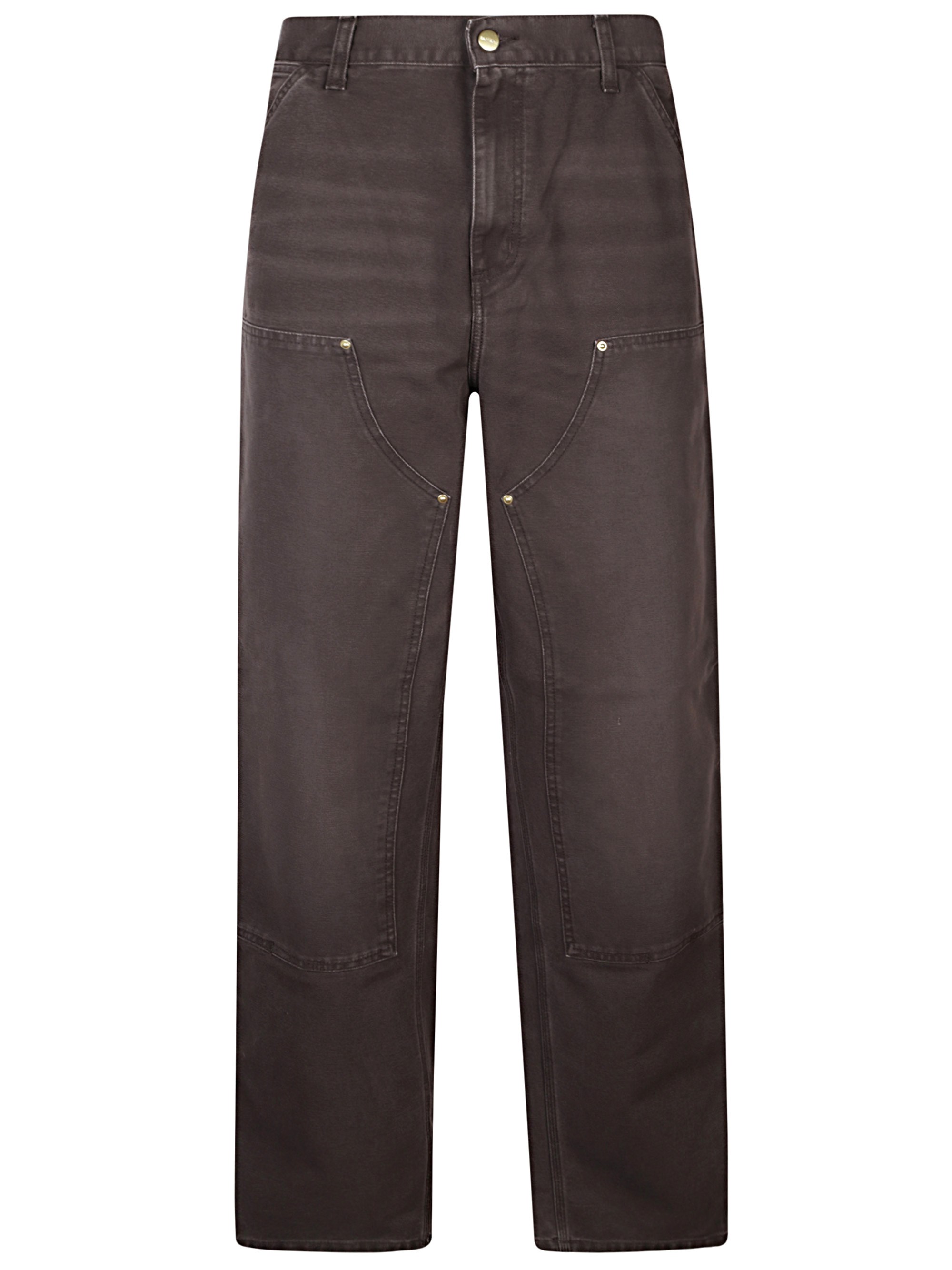 Carhartt Wip Brown Cotton Double Knee Pant In Brown