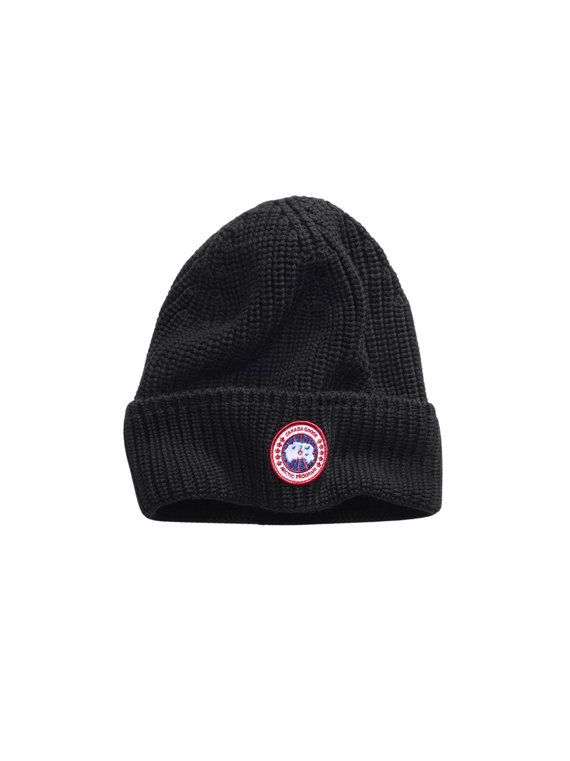 Canada Goose Ribbed Toque Hat In Black