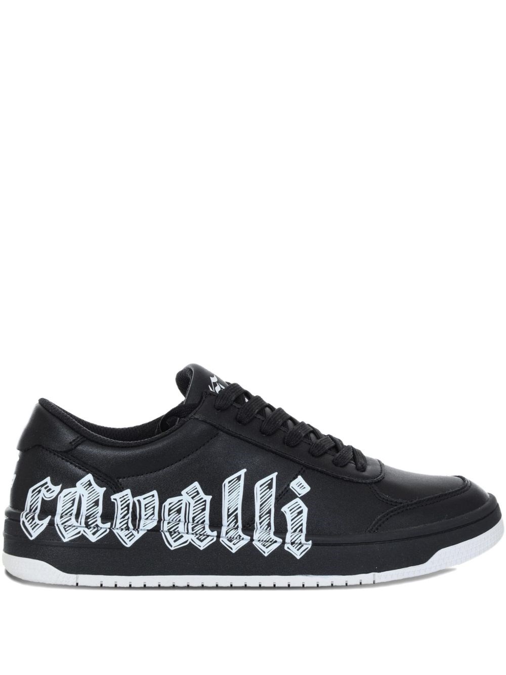 Just Cavalli Black Side-logo Sneaker In Black
