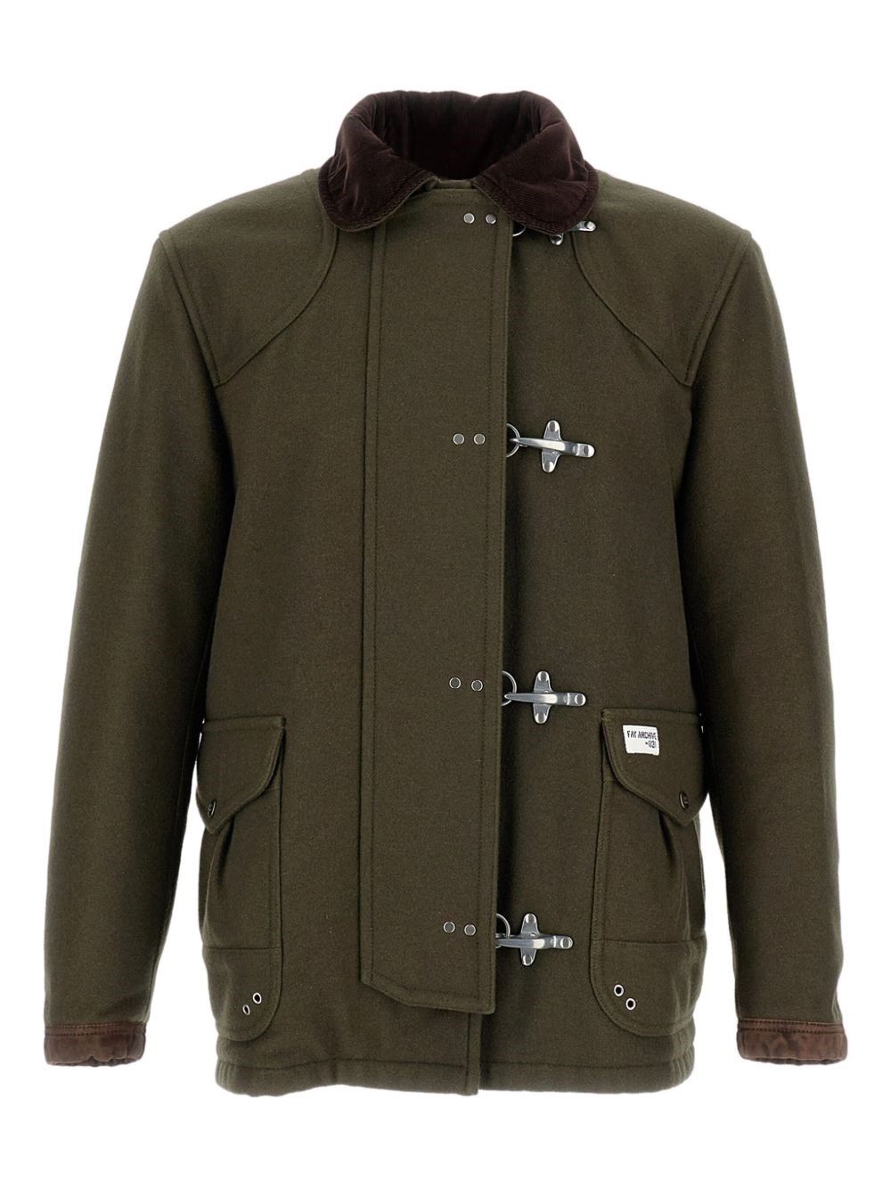 Fay Hook-fastening Patch-pocket Parka In Green