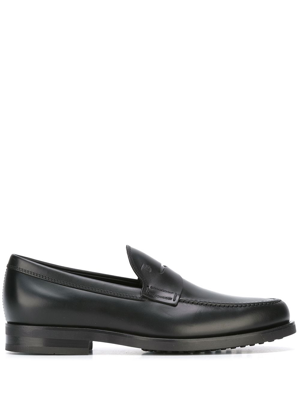 Tod's Leather Loafer With Iconic Horsebit In Black