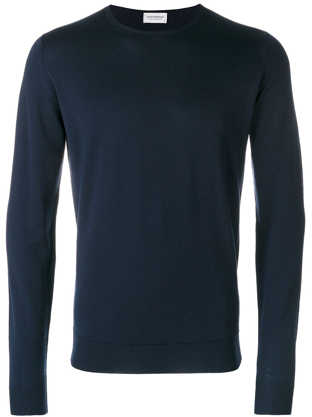 John Smedley Long Sleeve Ribbed Crew Neck Sweater In Blue