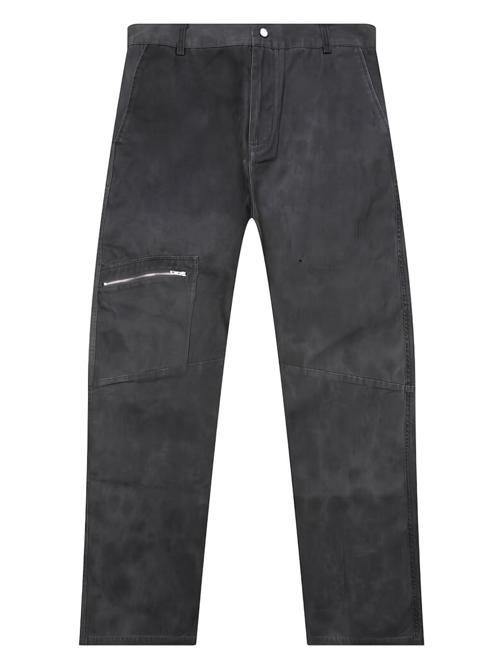 Represent Mens Washed Black Workwear Wide-leg Cotton Trousers Xl In Black
