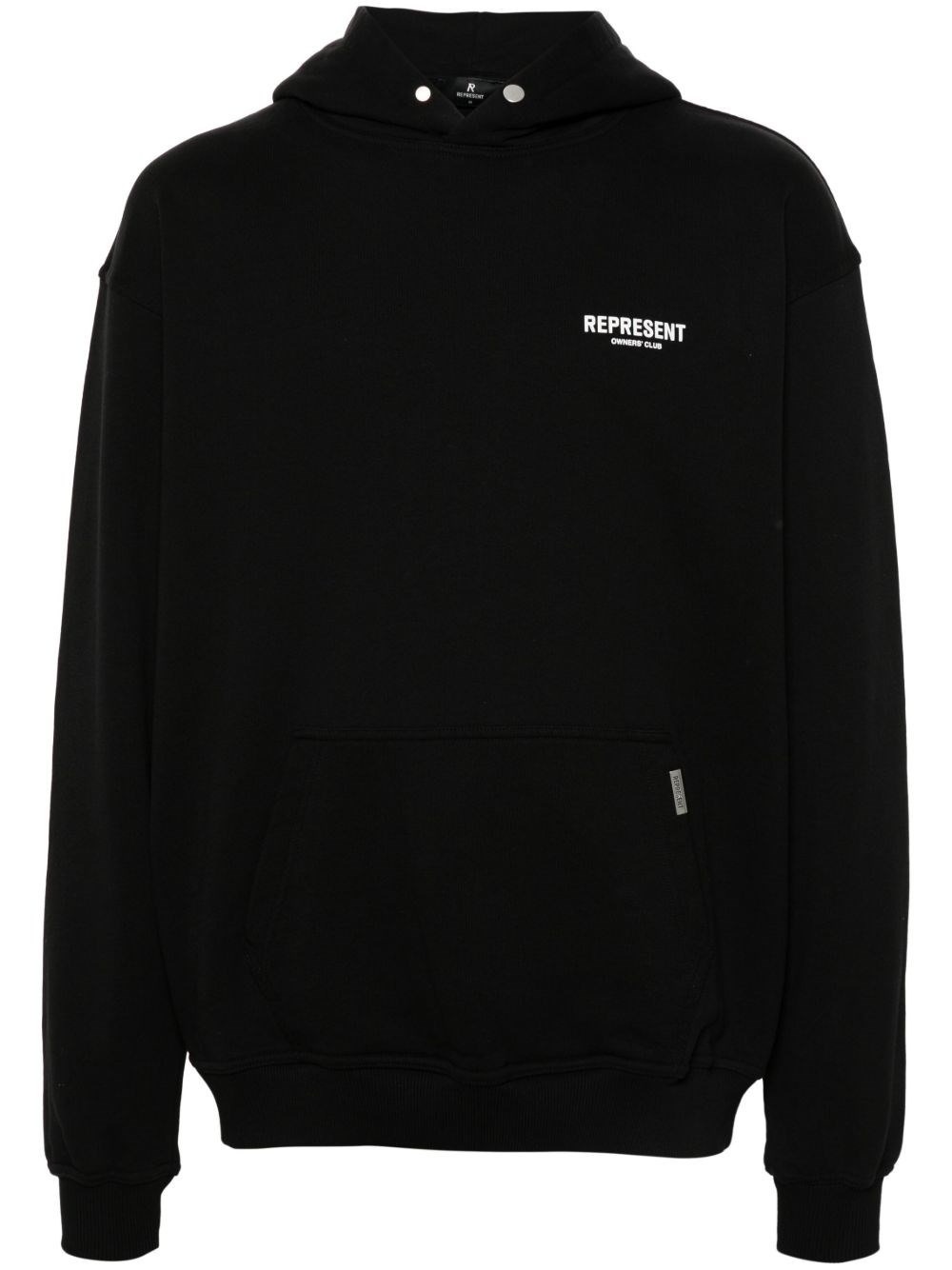 Represent Hooded Sweatshirt Oversized Front Pocket In Black