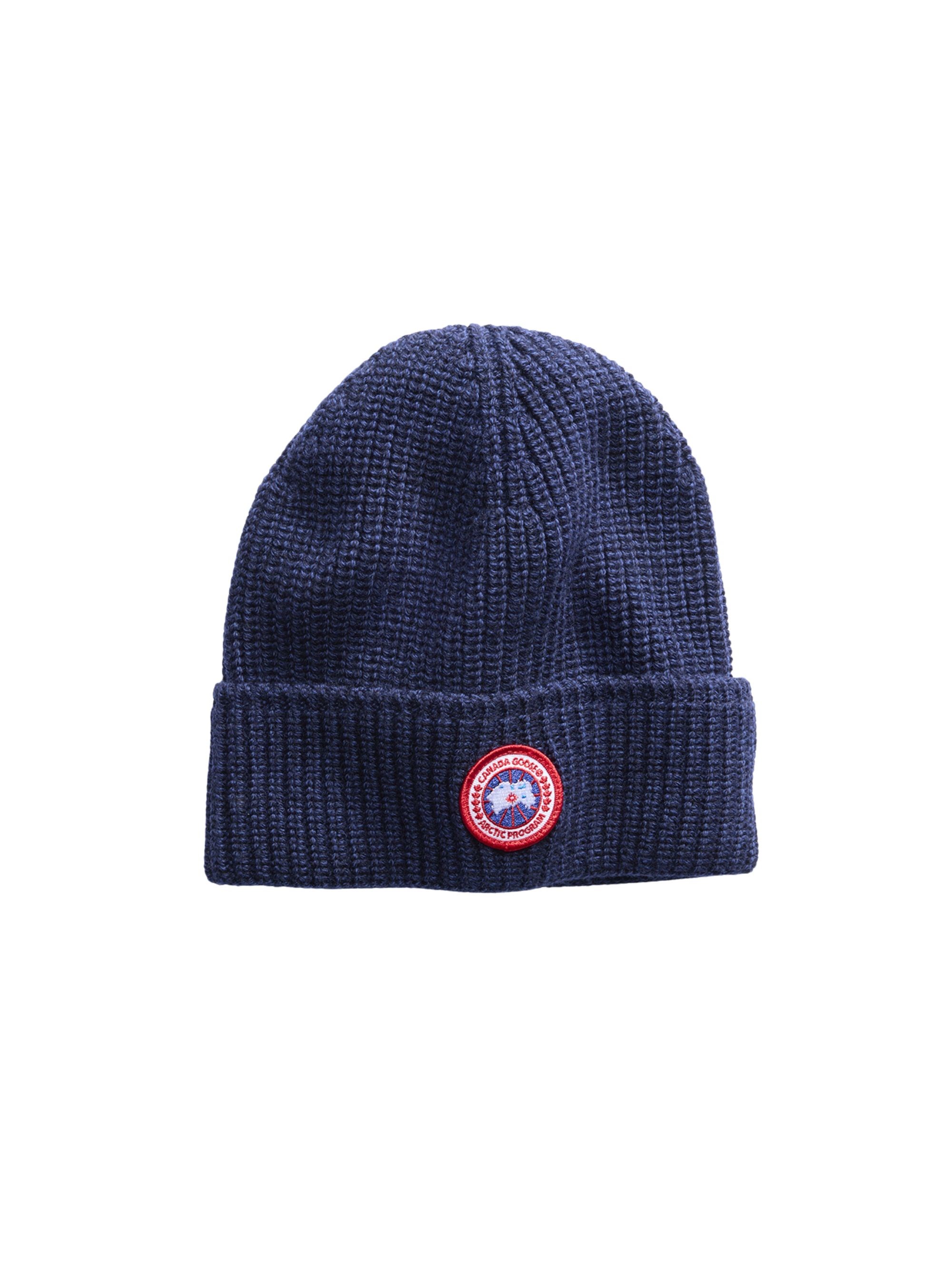 Canada Goose Ribbed Toque Hat In Blue