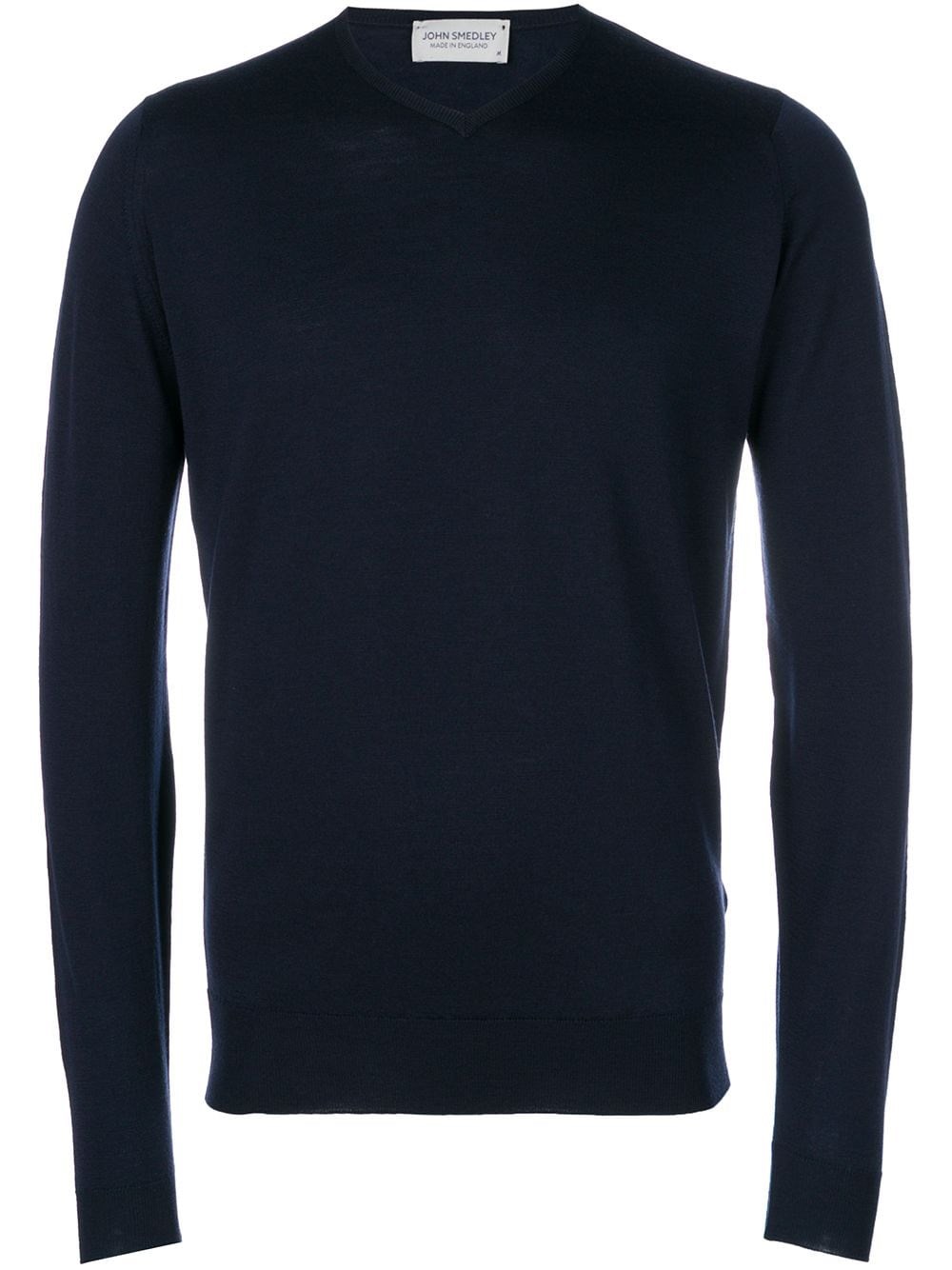 John Smedley Long Sleeve Ribbed Crew Neck Sweater In Blue