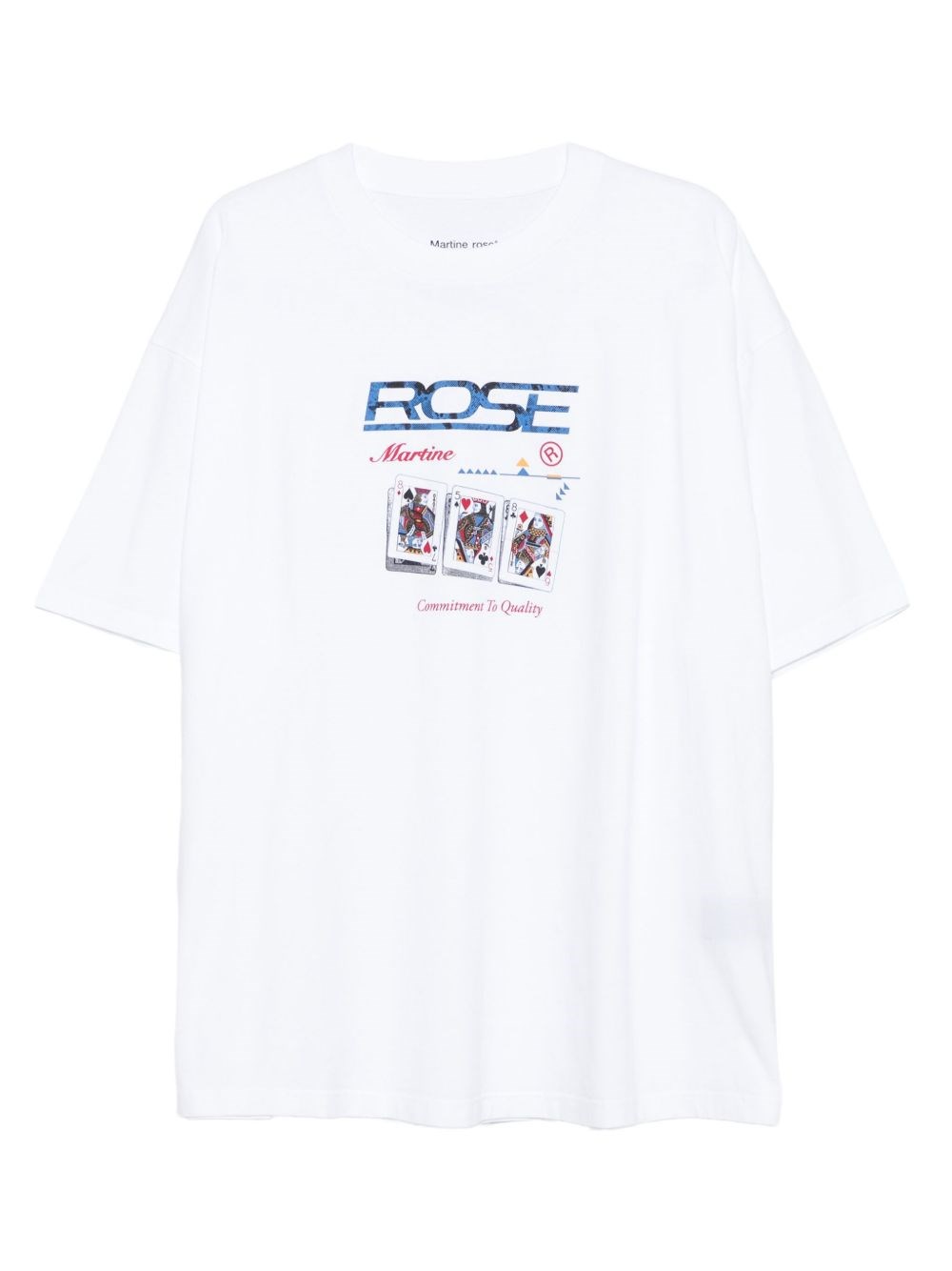 Martine Rose White Playing Cards Oversized Graphic-print Cotton T-shirt Xl In White