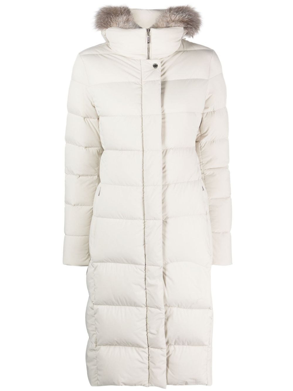 Moorer Zagara Padded Down Feather Jacket In White