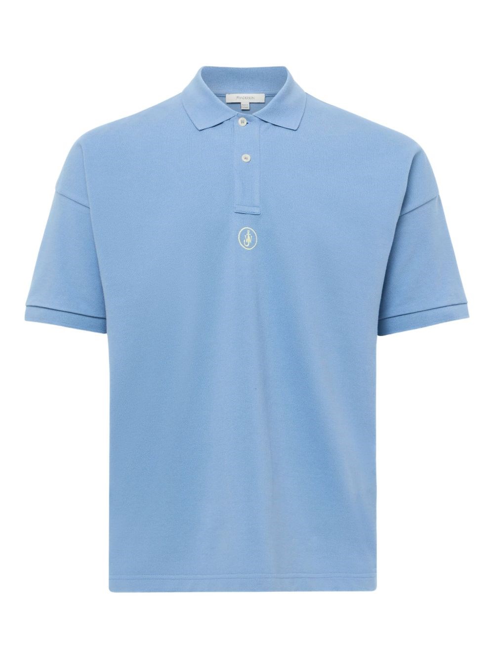Jw Anderson Short-sleeve Polo Shirt With Logo In Blue