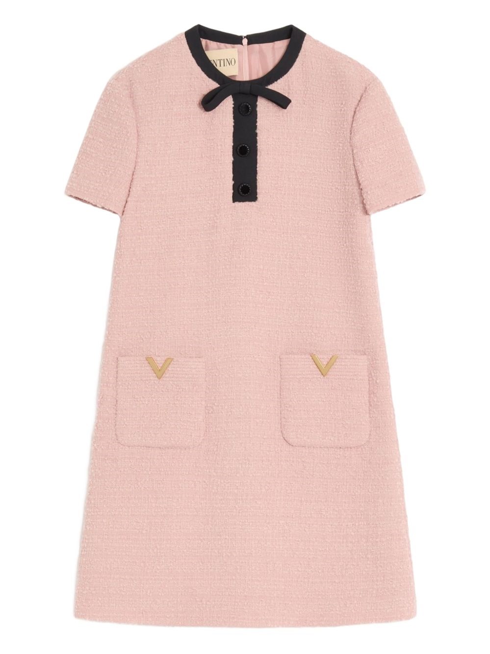 Valentino Wool Short Dress In Pink