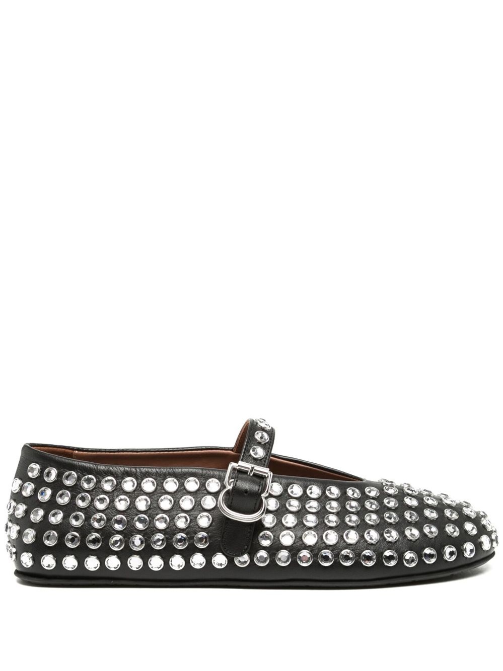 Ala�a Strass Embellished Leather Ballets