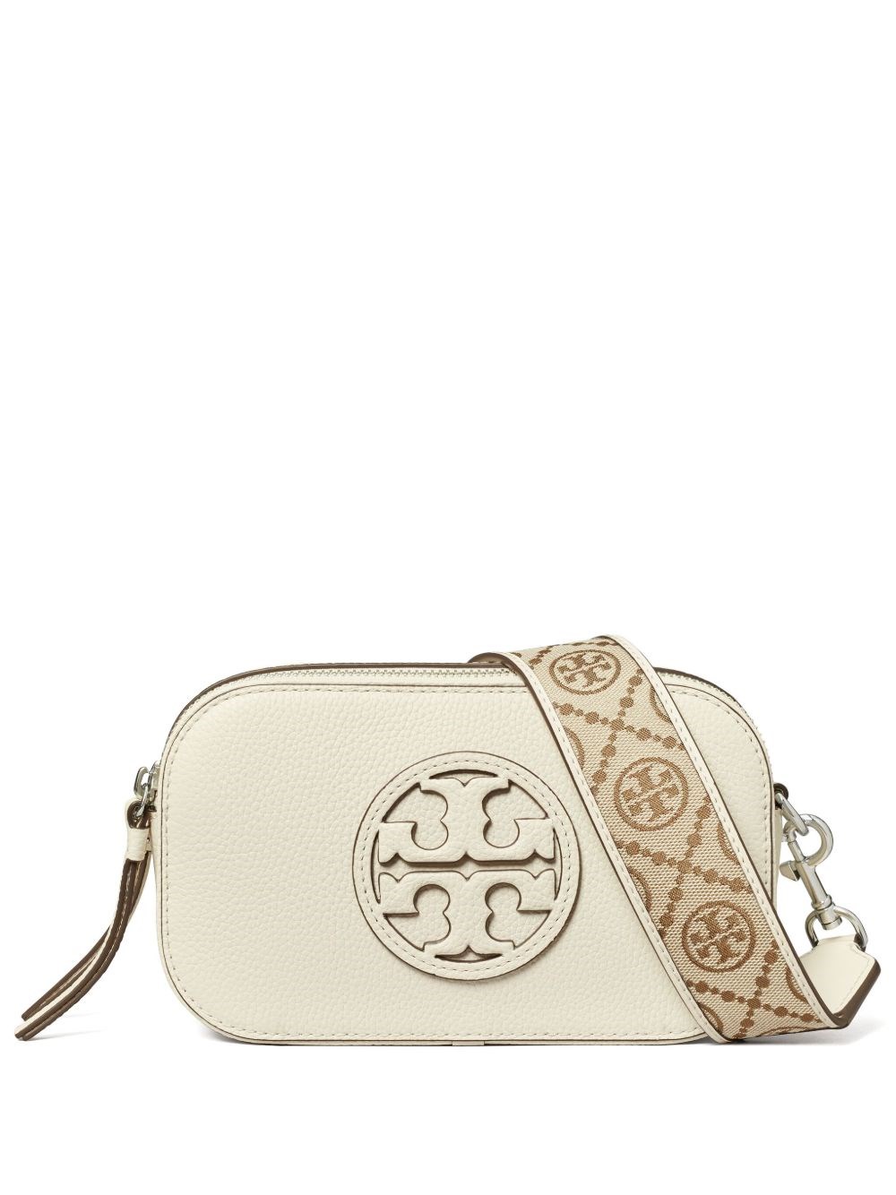 Tory Burch Miller Mini Leather Crossbody Bag In White
