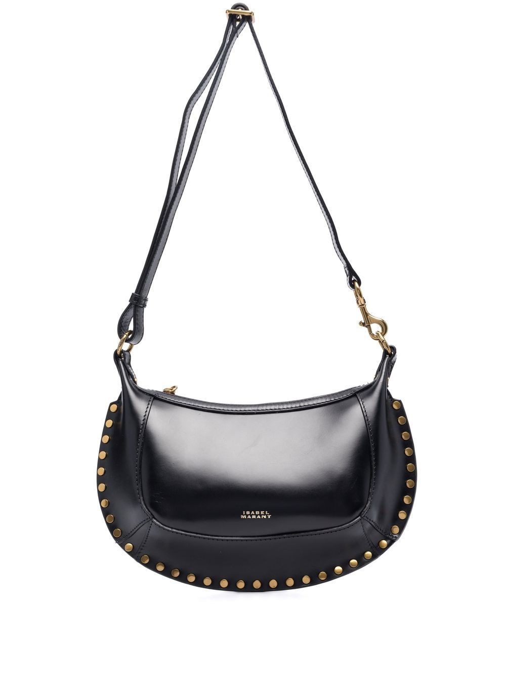 Isabel Marant Oskan Moon Leather Shoulder Bag In Black