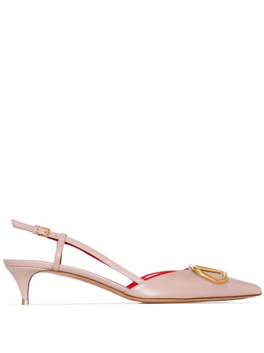 Valentino Garavani Vlogo Signature Leather Slingback Pumps In Pink