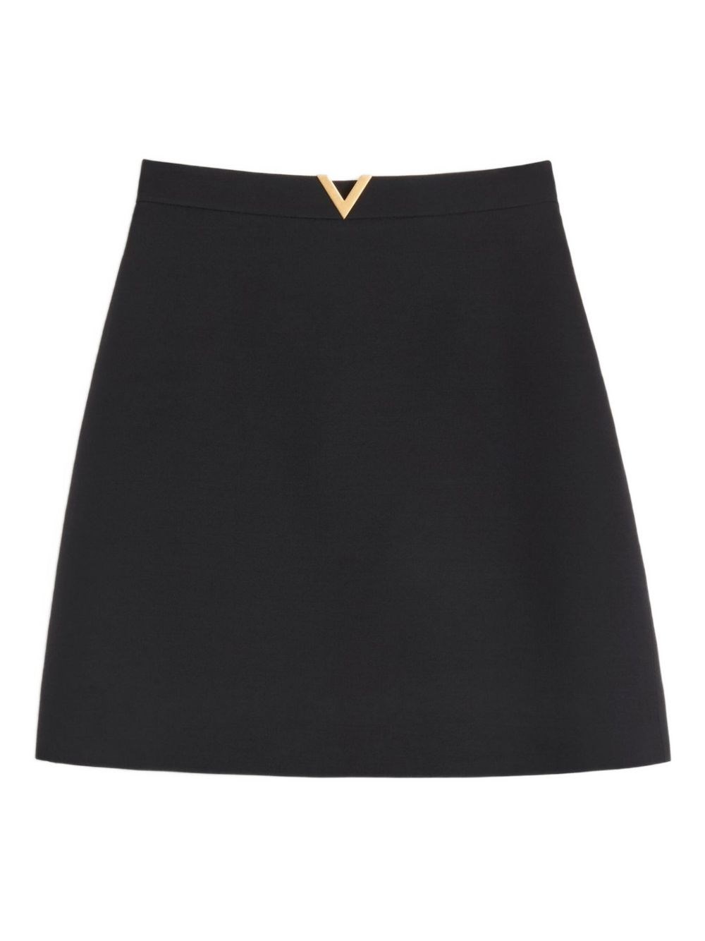 Valentino Vlogo Signature Wool And Silk Skirt In Black