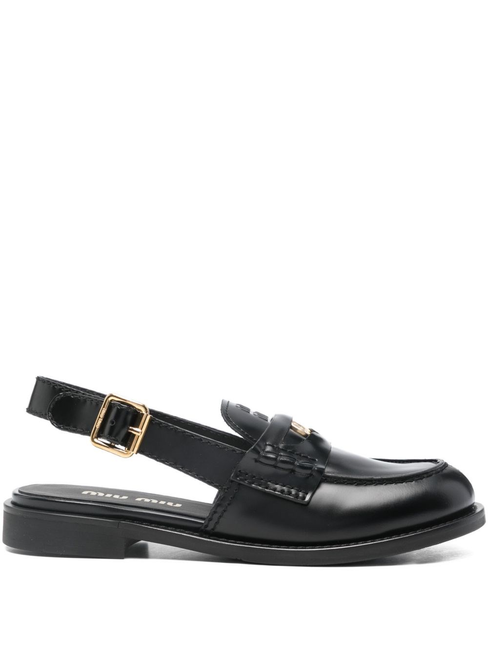 Miu Miu Leather Slingback Loafers