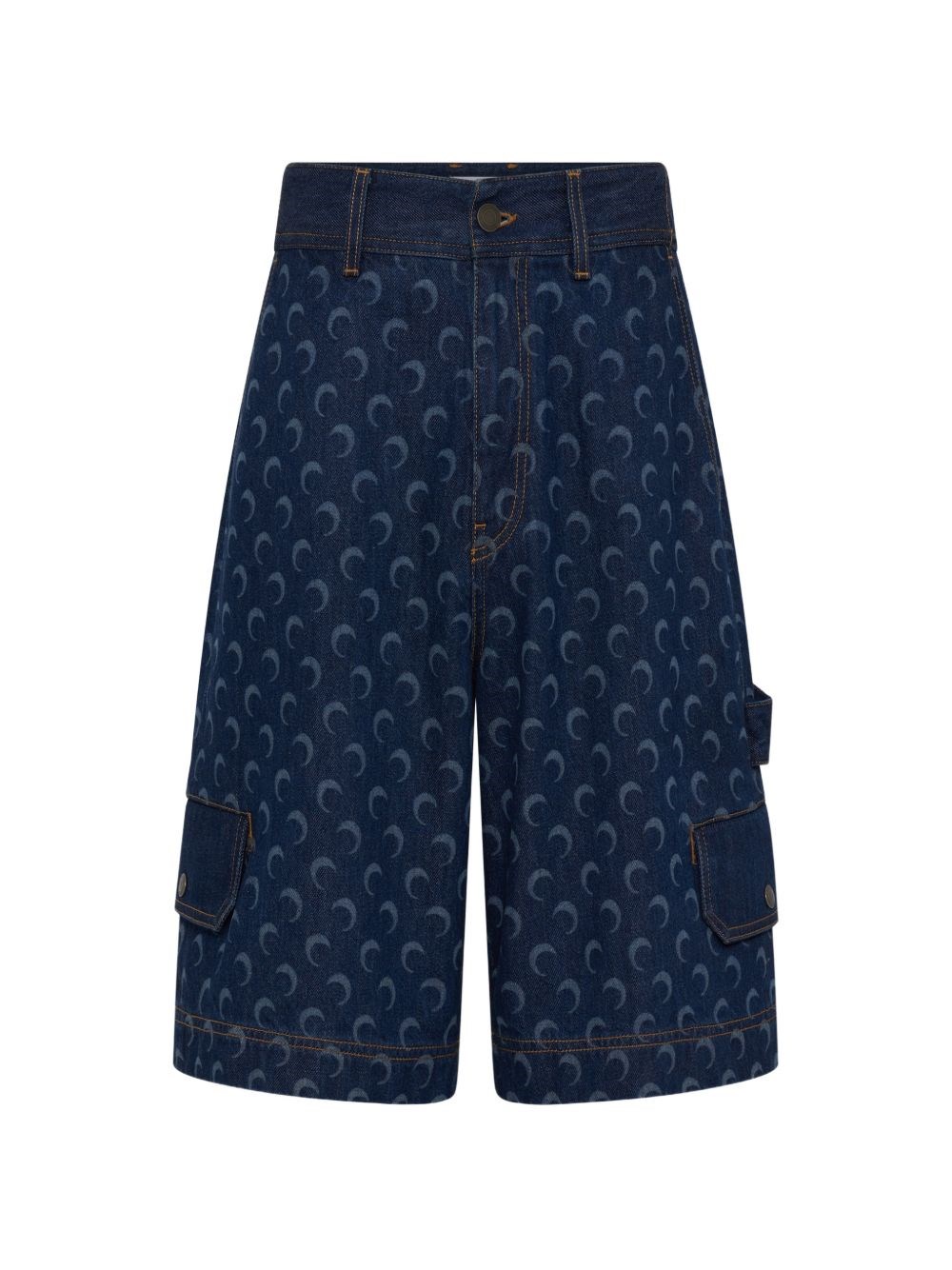 MARINE SERRE Moon Denim Bermuda Shorts